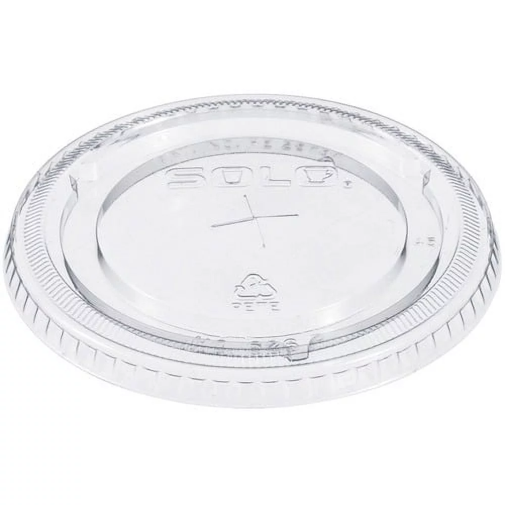 Solo Cup Straw Slotted Clear Lids Flat - 1000 / Carton - Clear