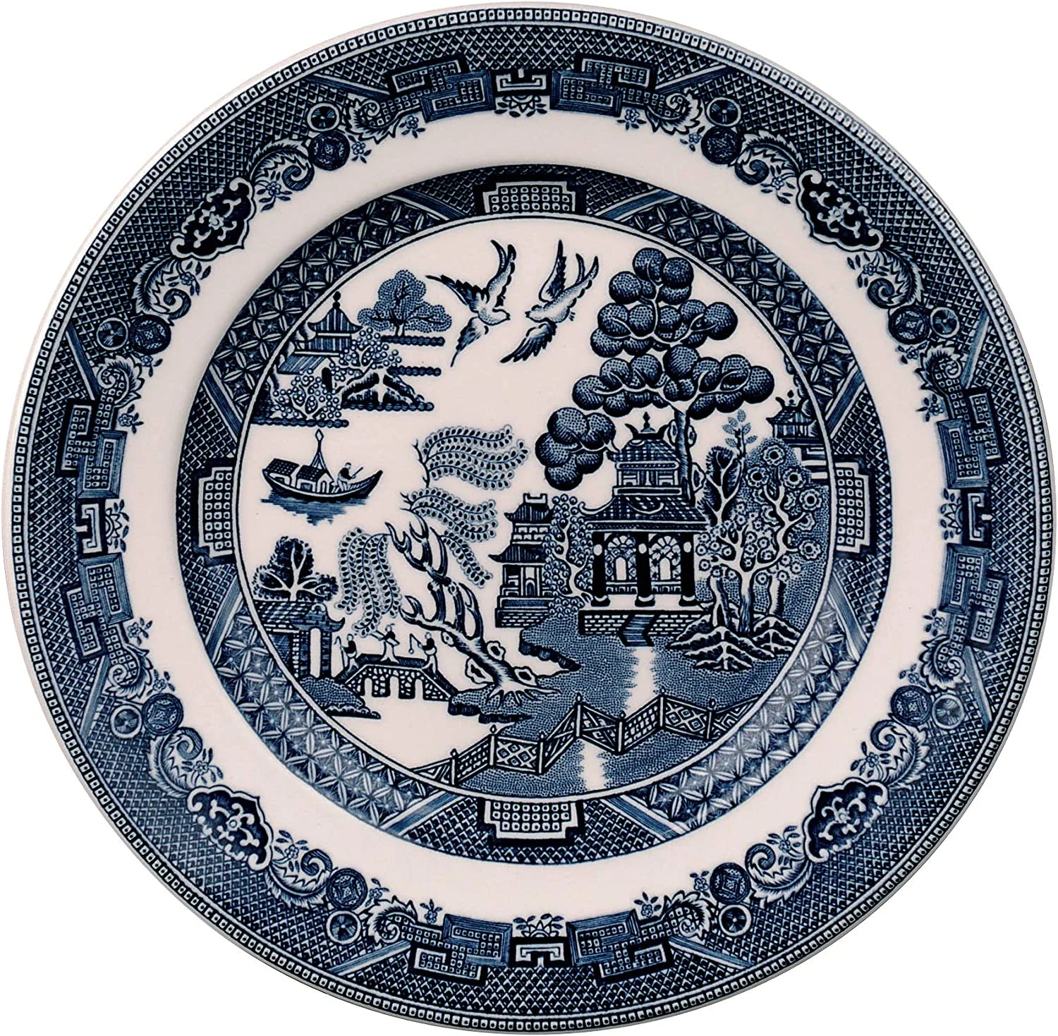 Johnson Brothers Willow Blue 20 Piece Dinnerware Set, Stoneware, Blue