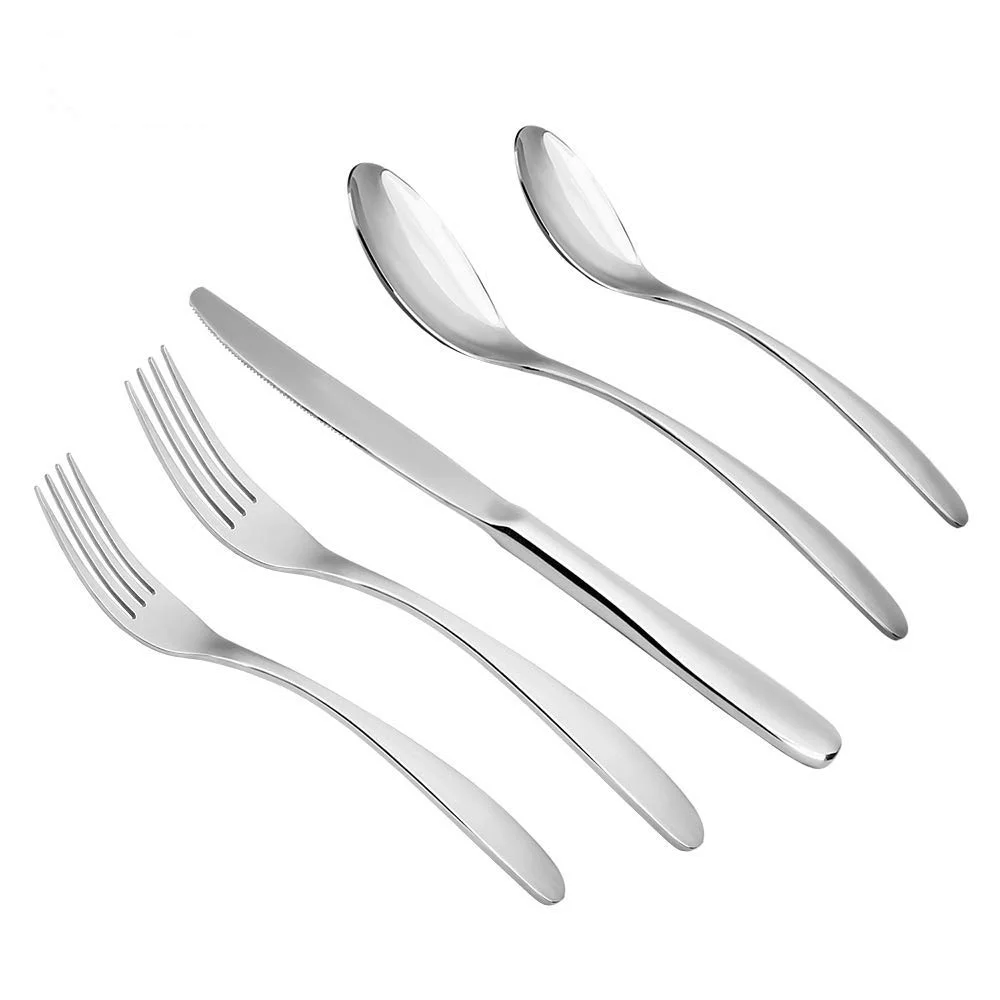 20-Pieces Silverware Set, Stainless Steel Flatware Set Service for 4, Tableware Cutlery Set for Home and Restaurant, Dinner Knives Forks Spoons, Mirror Polished, Dishwasher Safe