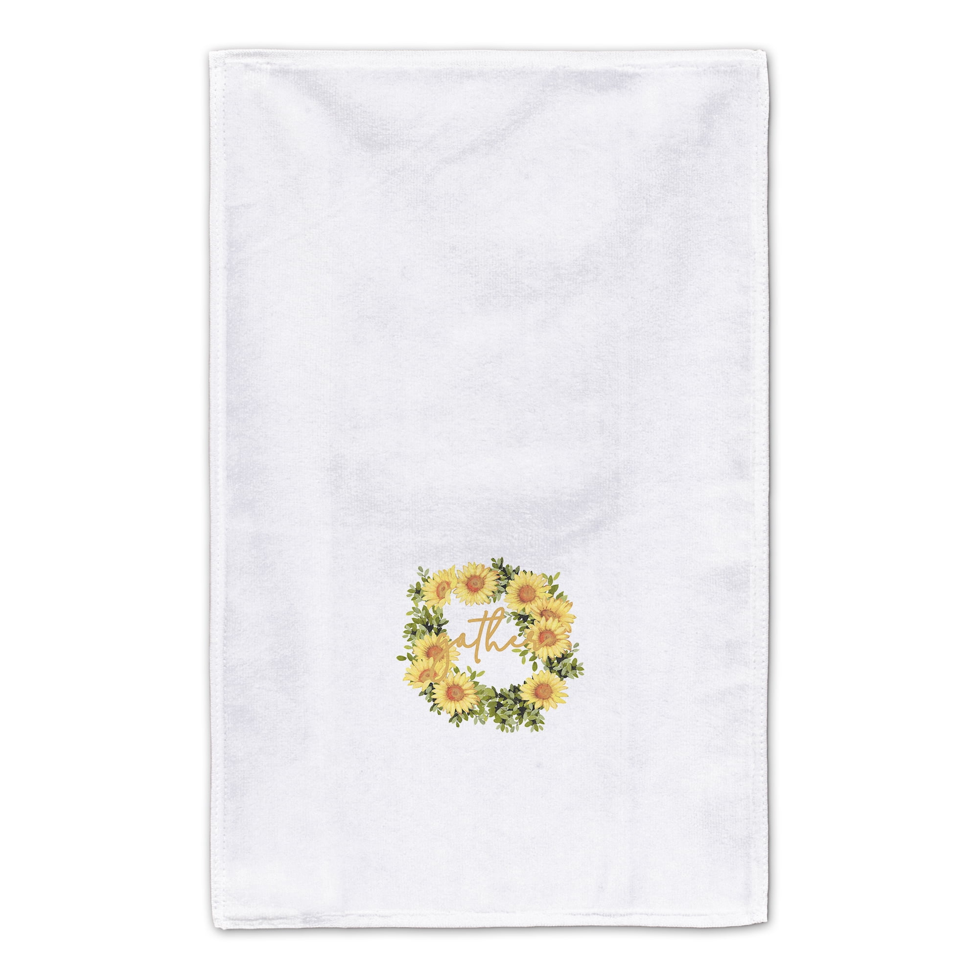 Creative Products Gather Sunflower Wreath Yellow 16 x 25 Tea Towel Set of 2