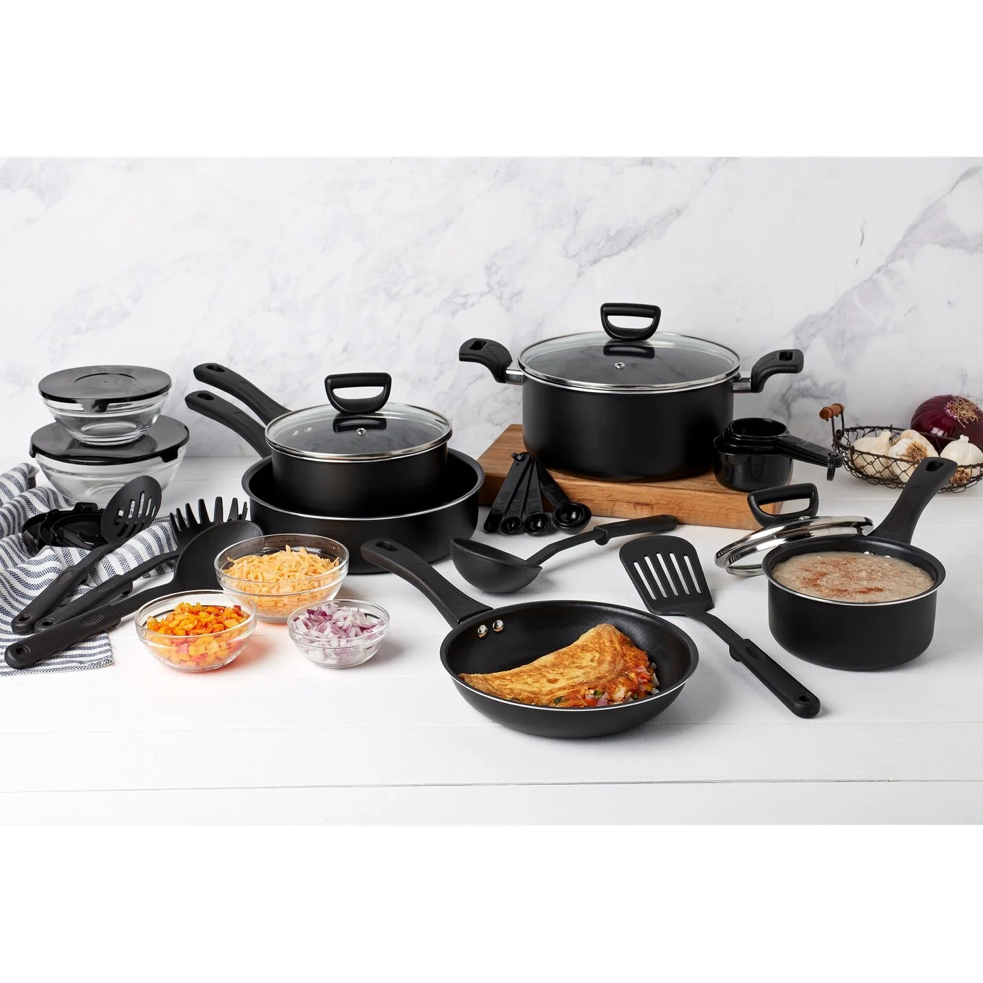 Basic Essentials 32pc Aluminum Cookware Starter set