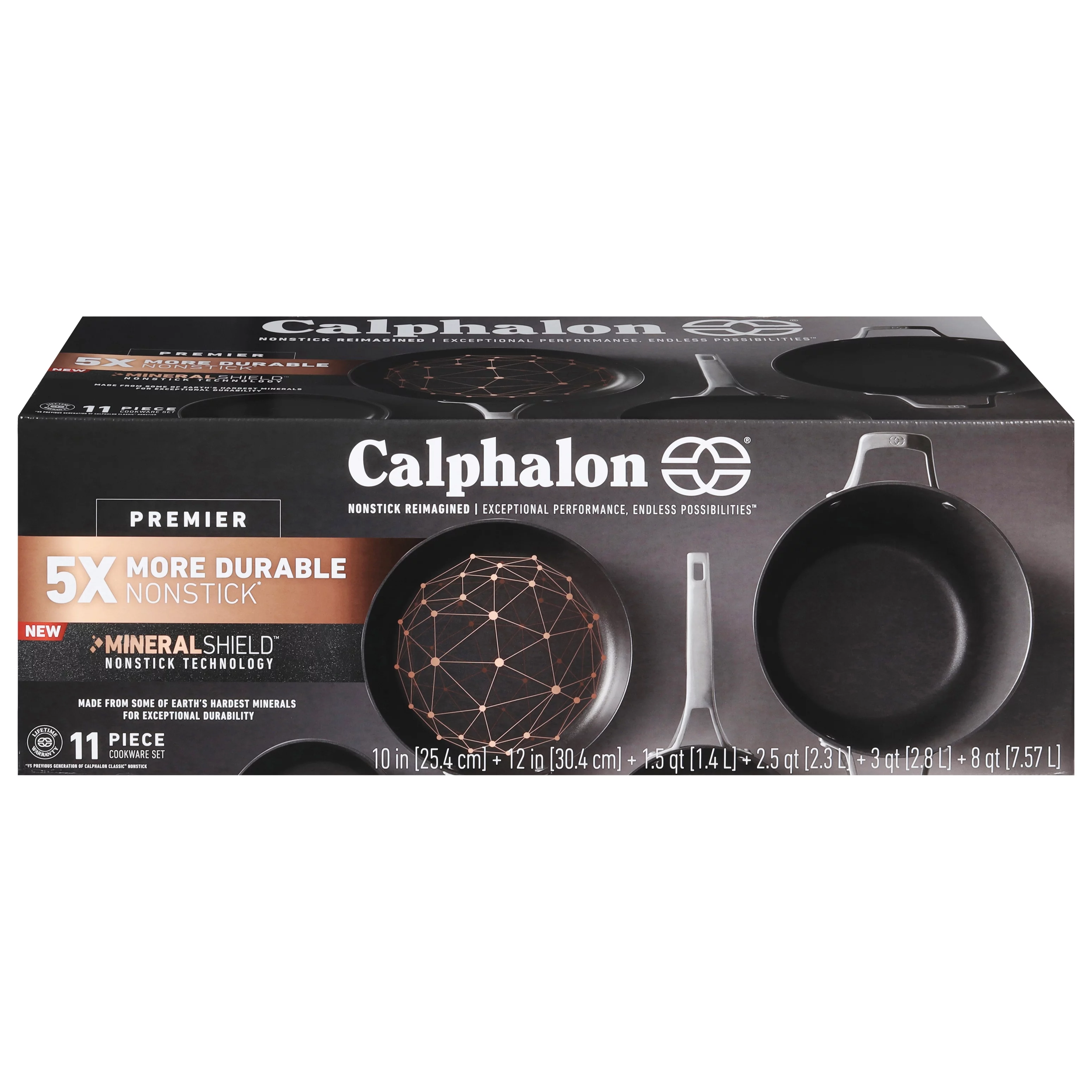 Calphalon Premier Hard-Anodized Nonstick Cookware, 11-Piece Pots and Pans Set
