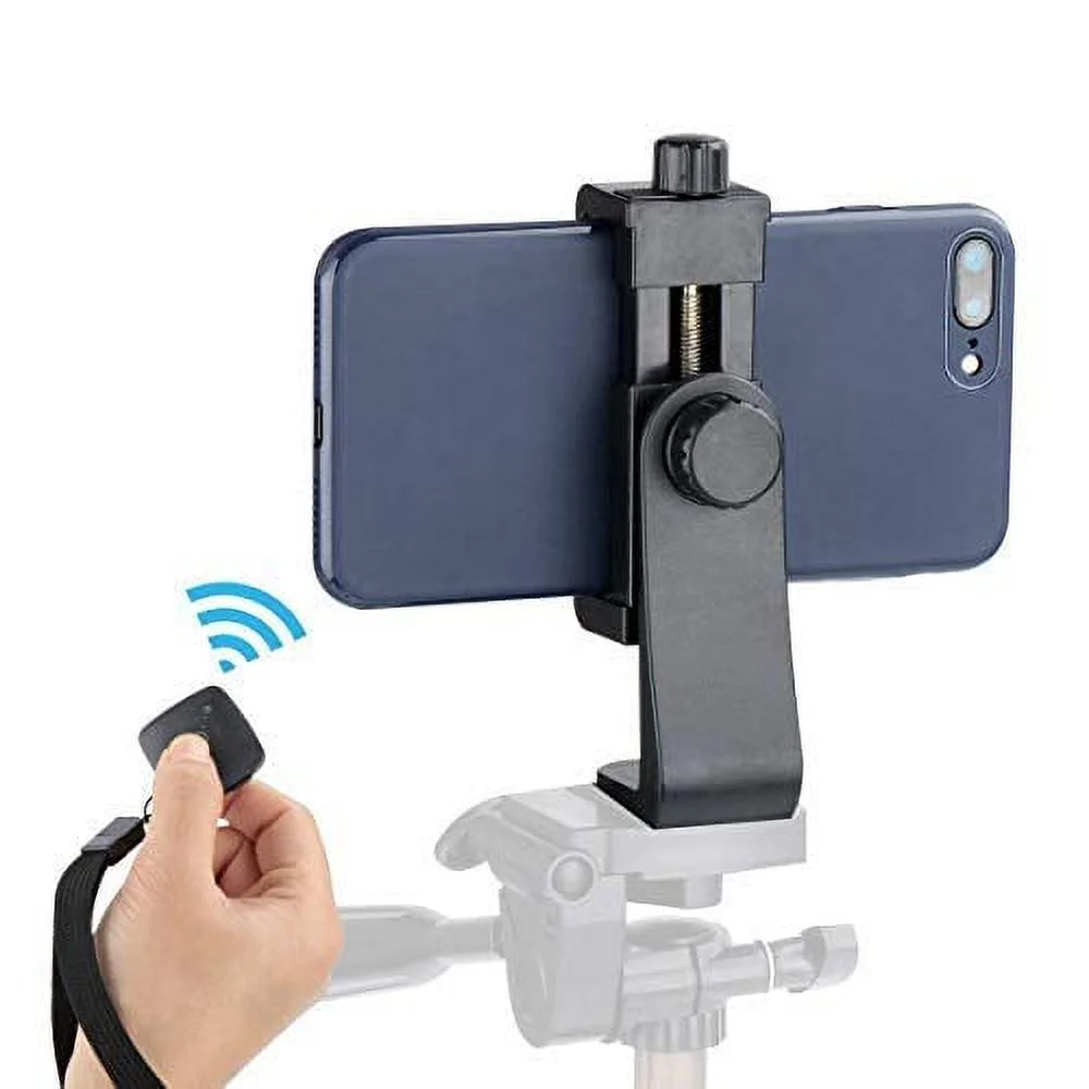 Ulanzi Cell Phone Tripod Adapter - Universal Phone Tripod Mount Attachment for Any Size Smartphone - Includes Bonus Wireless Shutter Remote for iPhone Samsung Huawei Xiaomi