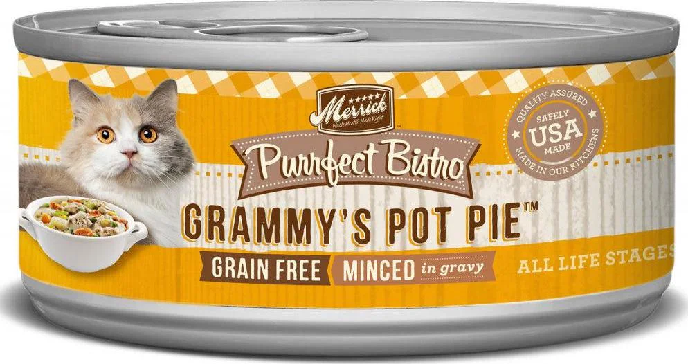 Merrick Purrfect Bistro Grammy's Pot Pie Grain Free Canned Cat Food 5.5oz case of 24