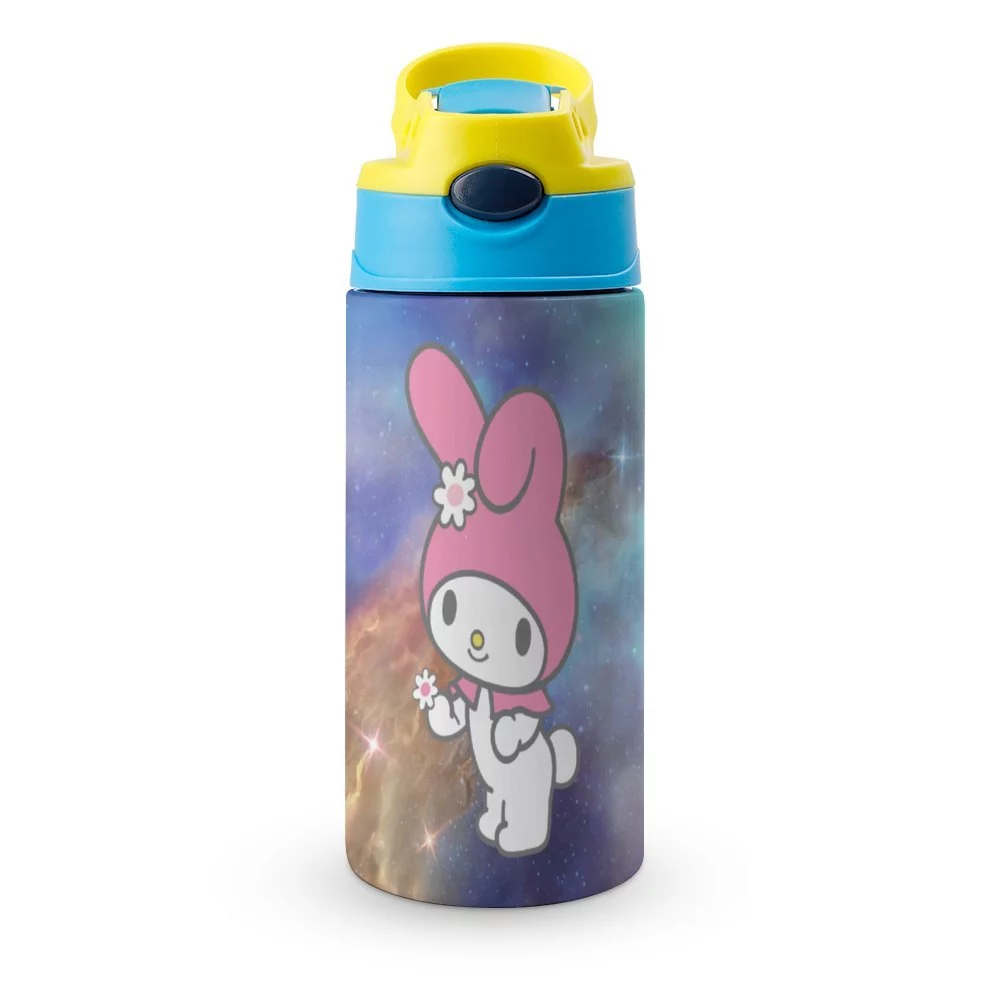 Rabbit-My-Melody Children's Water Bottle Vacuum Insulated Stainless Steel Cup With Straw Toddler Thermoses