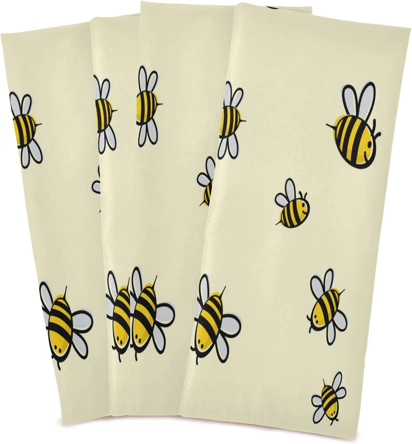 GZHJMY Cartoon Bee Stylish Kitchen Towels Dish Bar Tea Towel Dishcloths Set of 4 Super Absorbent Soft 18 x 28 inches Washcloths Decorative Towels