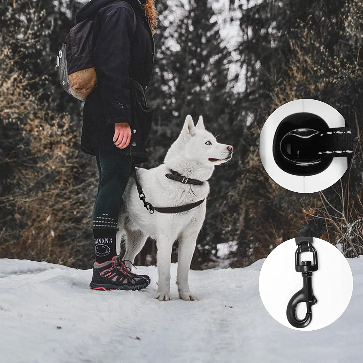 Heavy Duty Retractable Dog Leash Lightweight; 16.4ft Strong Nylon Tape Dog Leash, 360° Tangle Free, Without Light