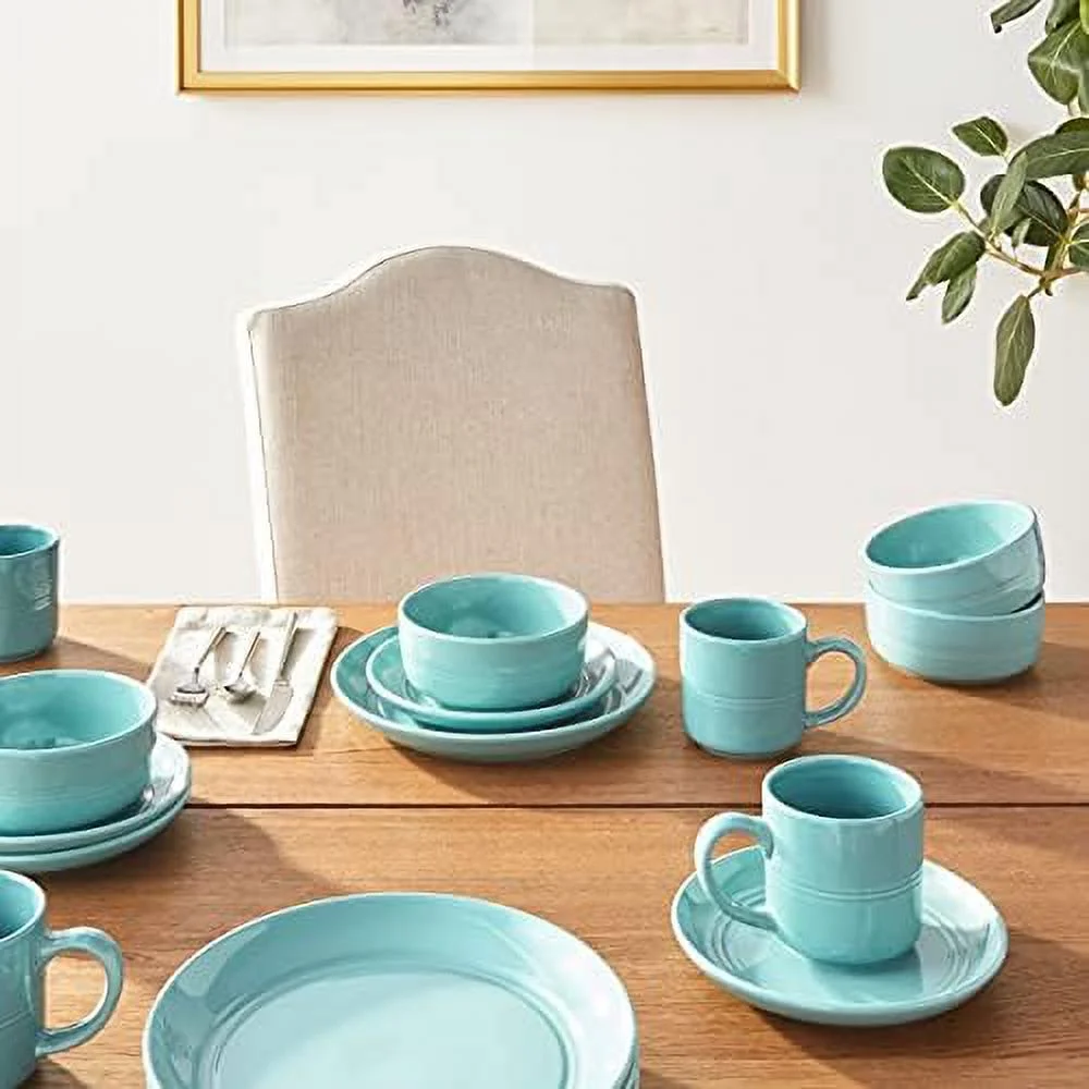 HK02665 Stoneware Ridge, 16Pcs, Blue