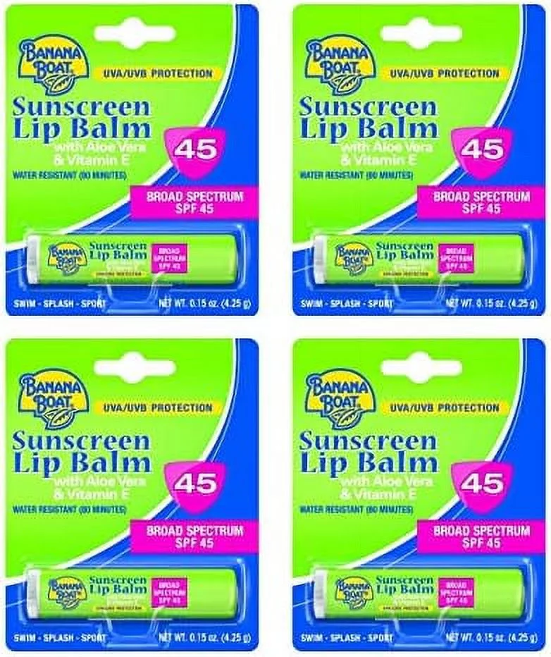 Sunscreen Balm Aloe Vera With E SPF 45 0.15 Oz (Pack Of 4)