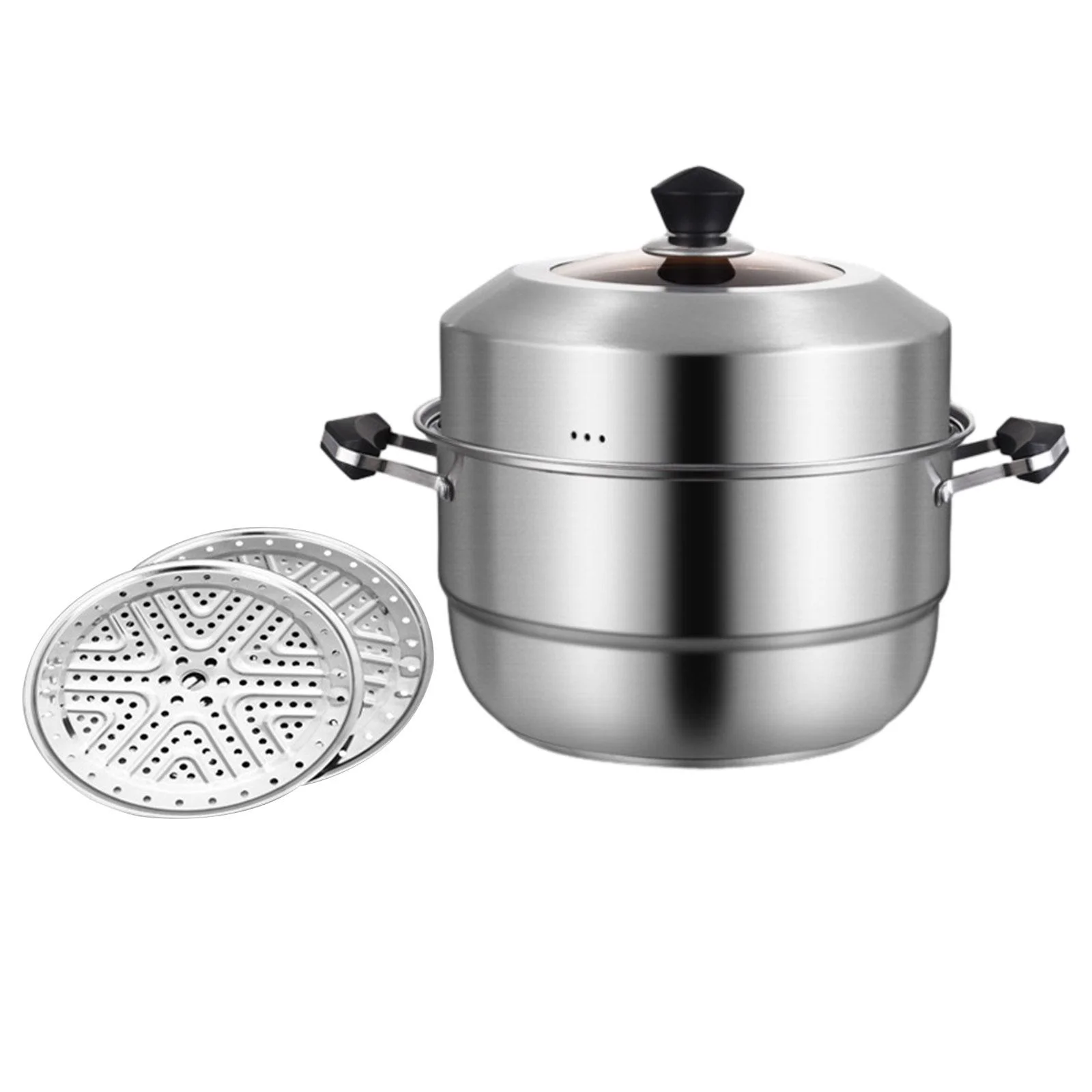 simhoa Steamer Pot Kitchen Steamer Cooker Stock Pots Versatile Soup Pot Cooking Pot Kitcken Cooking Tool for Food Sauce Egg Vegetable 2 Tier