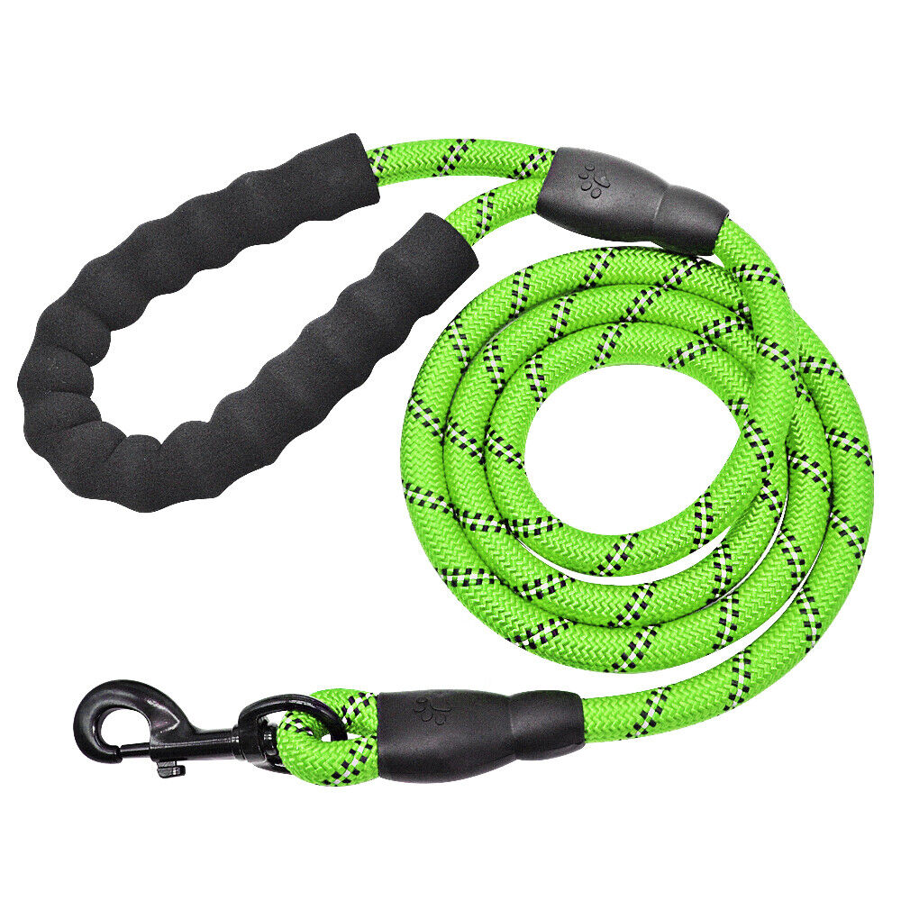 4.9ft Dog Walking Training Leash Reflective Nylon Lead Rope Soft Padded Handle