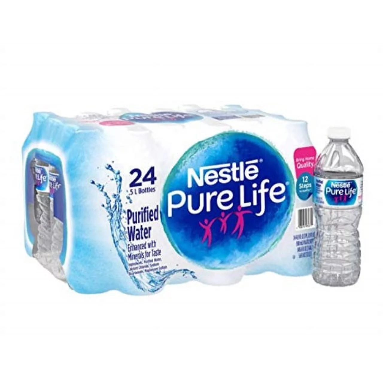 nestle(r) pure life(tm) purified bottled water, 16.9 oz., case of 24