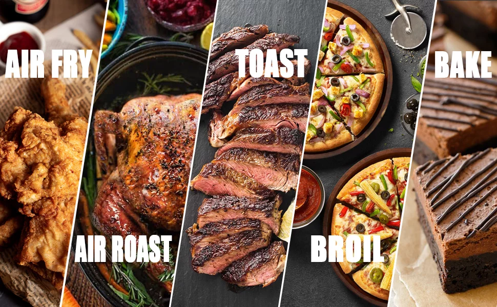 20Qt/18L Air Fryer, 1300W Large Air Fryer Toaster Oven Combo, 5 in 1 Convection Oven Countertop, Healthy Oil-Free Hot Air Fryer, Temperature Control, Dishwasher Safe Non Stick Basket