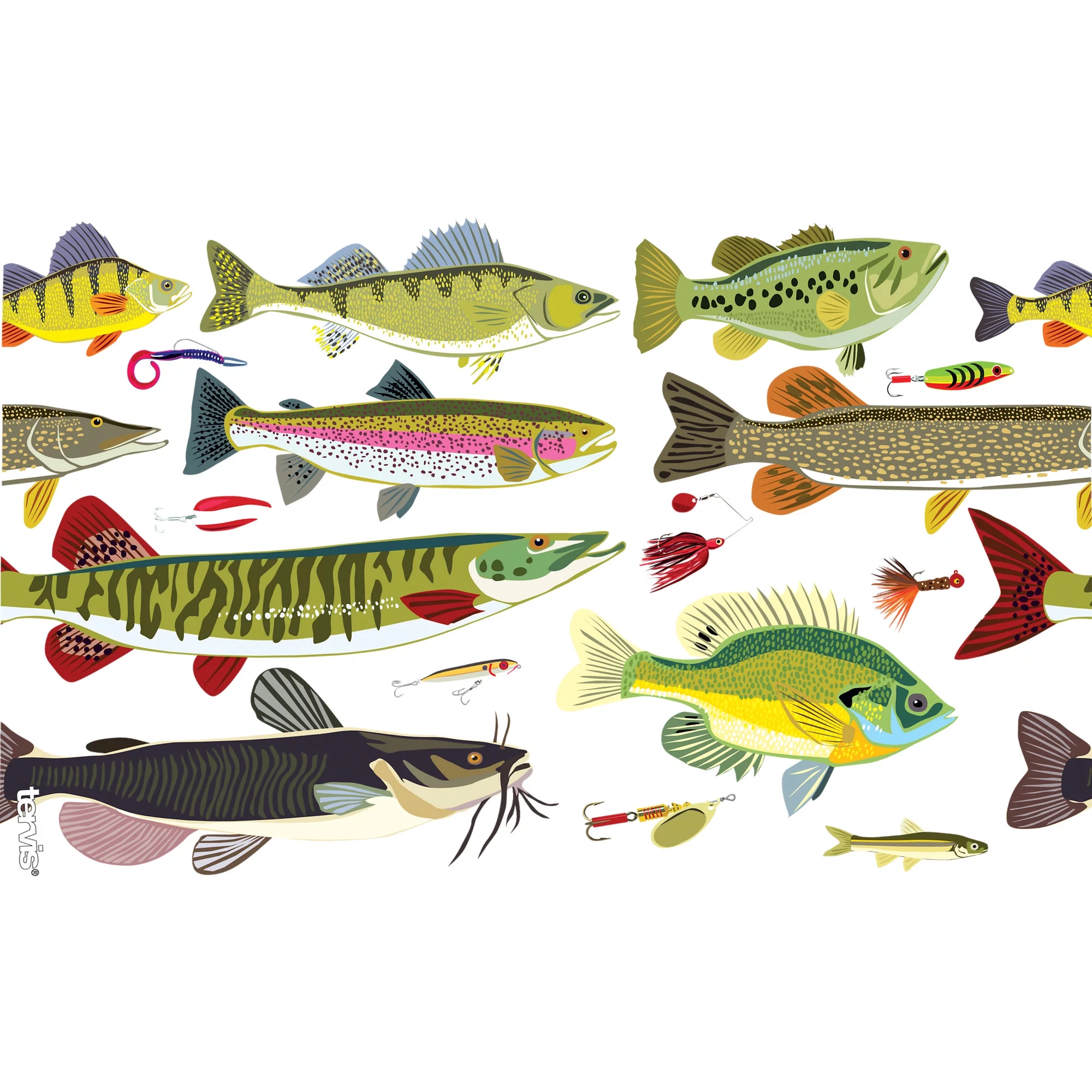 Tervis Freshwater Fish and Lures Made in USA Double Walled  Insulated Tumbler Travel Cup Keeps Drinks Cold & Hot, 16oz, Classic