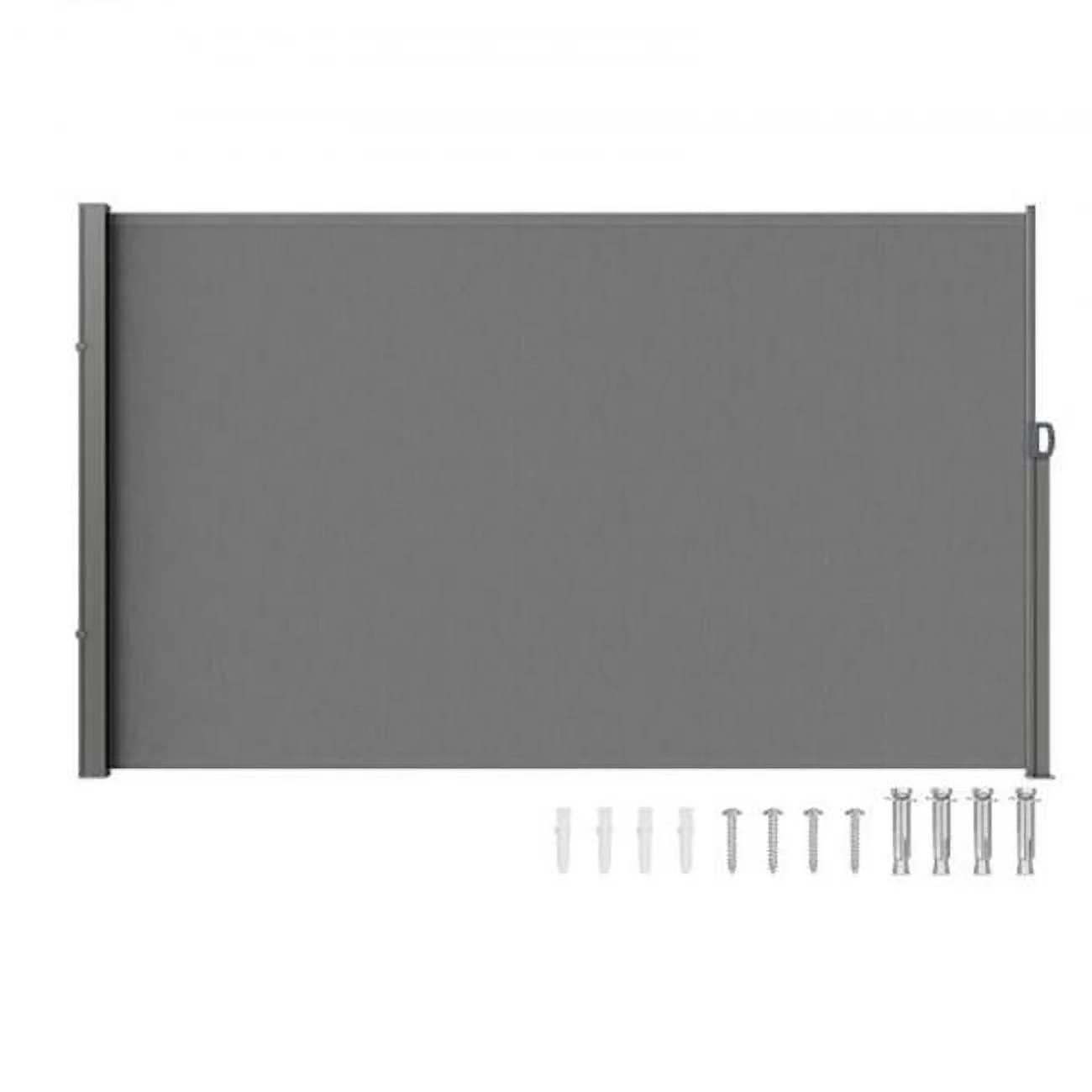 Vevor KSSCP180X350D1WHJV0 71 x 138 in. Outdoor Privacy Screen Retractable Side Awning, Grey