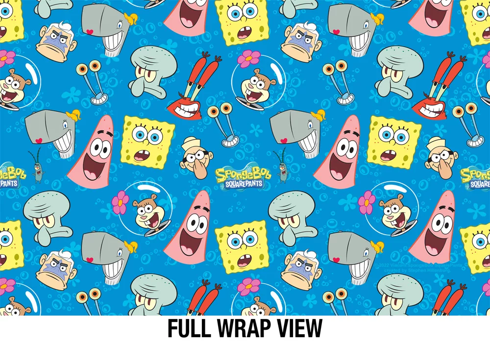 Spongebob Official Head Pattern 18 oz Insulated Water Bottle, Leak Resistant, Vacuum Insulated Stainless Steel with 2-in-1 Loop Cap