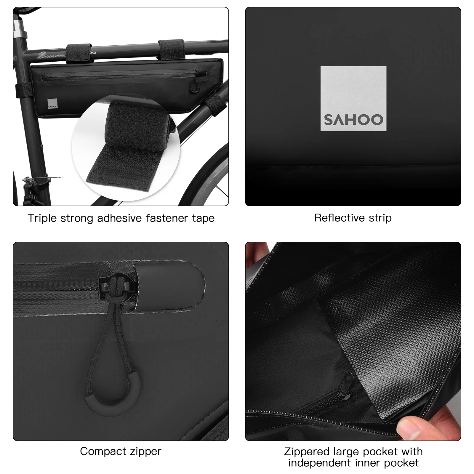 SAHOO Bike Pack,Tube Frame Road Bike Pouch Bike Under Tube Waterproof Bike Frame M Road Frame ty MTB