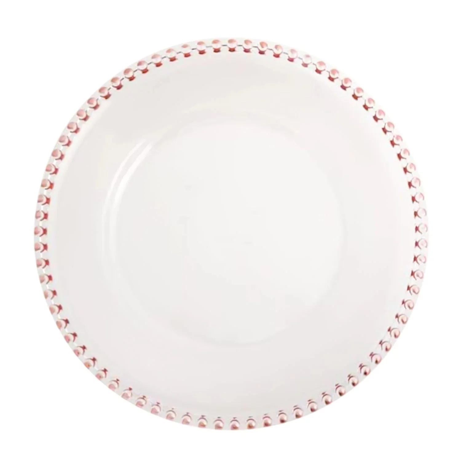 8 Pack | Rose Gold Beaded Glass Charger Plates