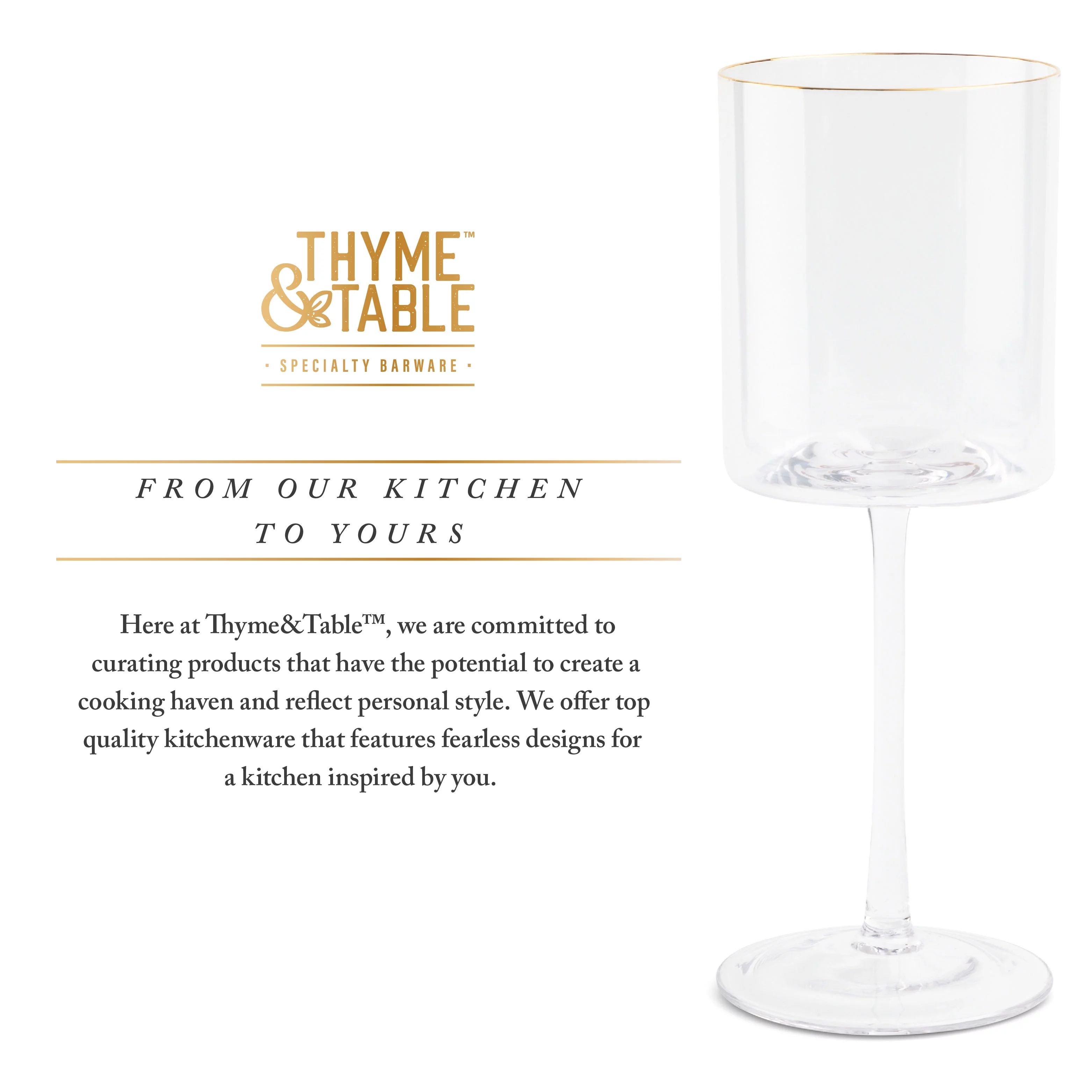 Thyme & Table Wine Glasses, 15 oz, 4 Piece Set