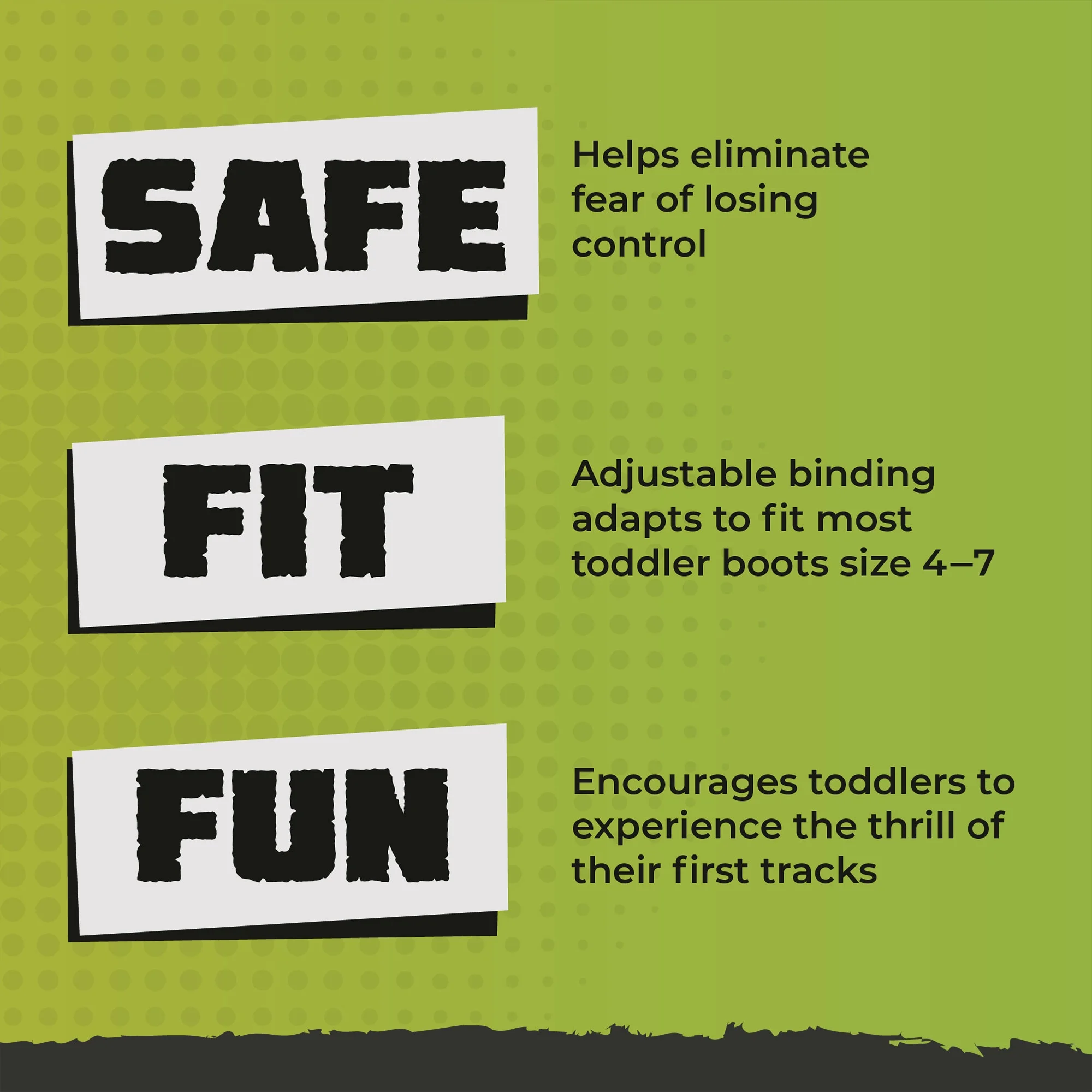 Lucky Bums Toddler Kids Beginner Plastic Snow Skis w/ Adjustable Bindings, Green