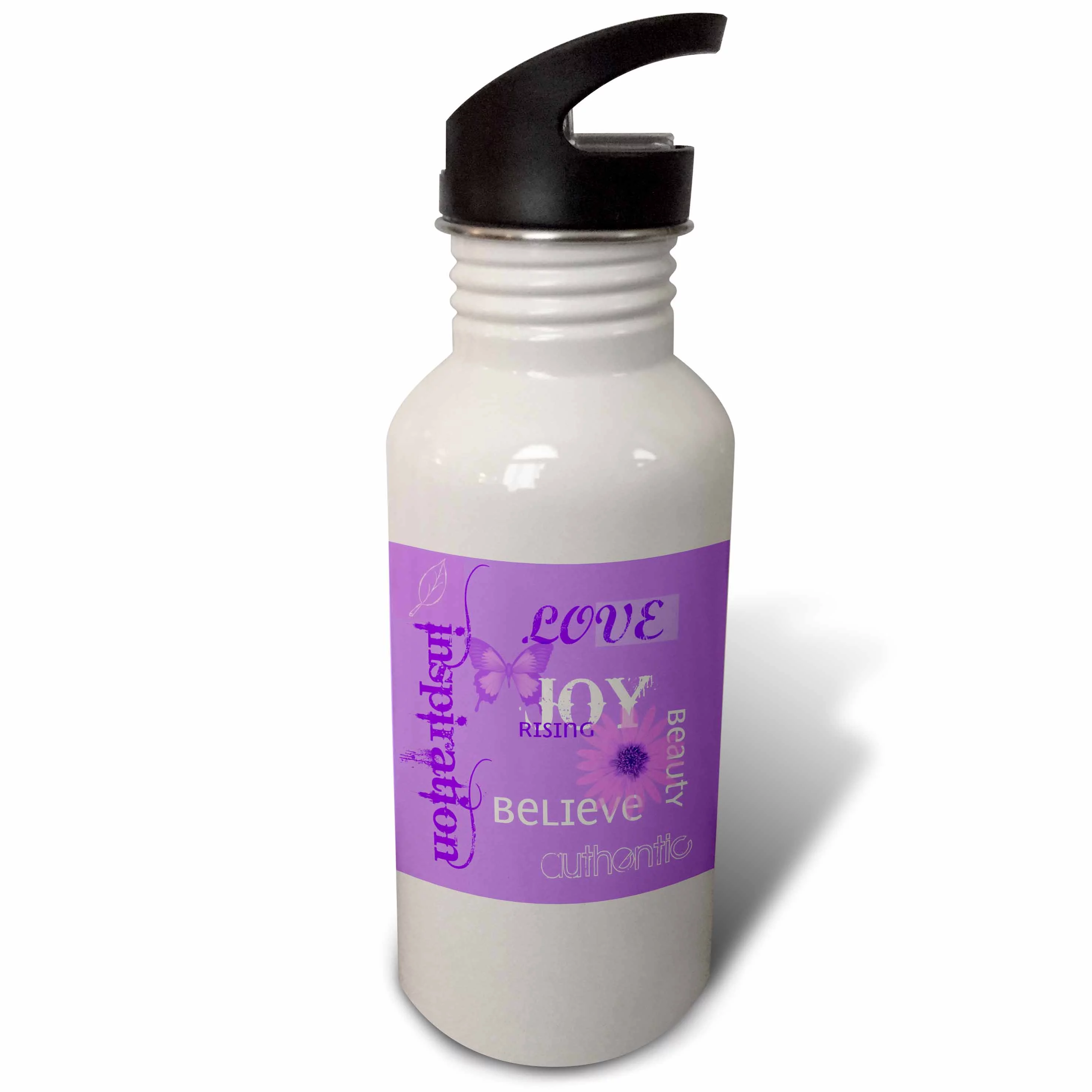 Purple Joy Rising- Inspirational Words- Spirituality- Motivational 21 oz Sports Water Bottle wb-42639-1