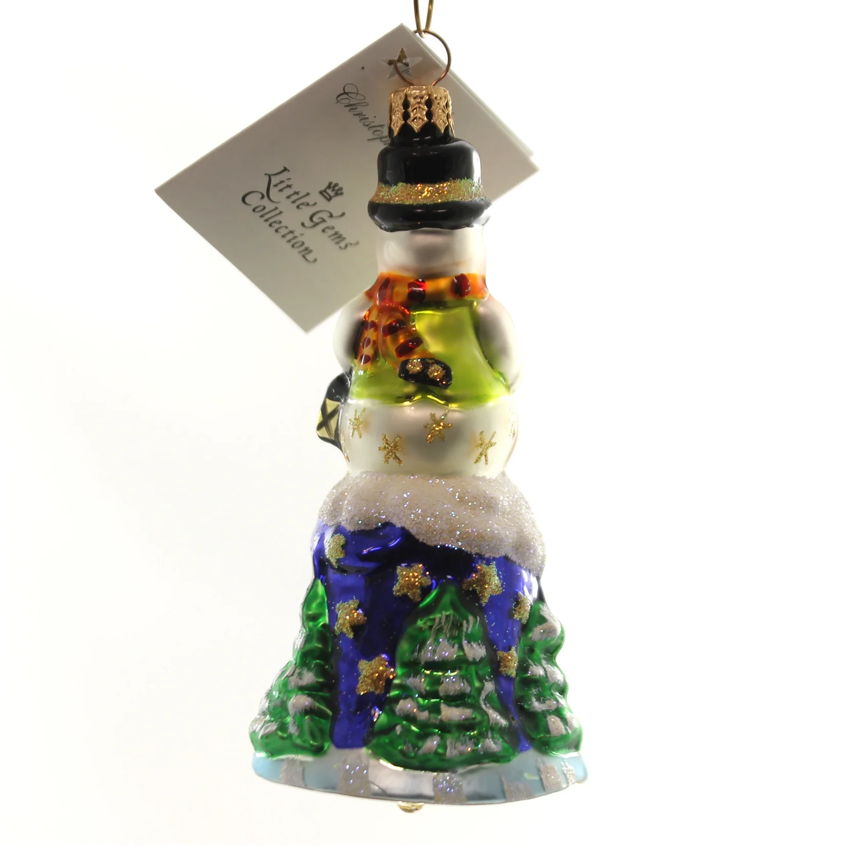 Christopher Radko PETITE SNOW BELL Glass Ornament Snowman Tree Christmas