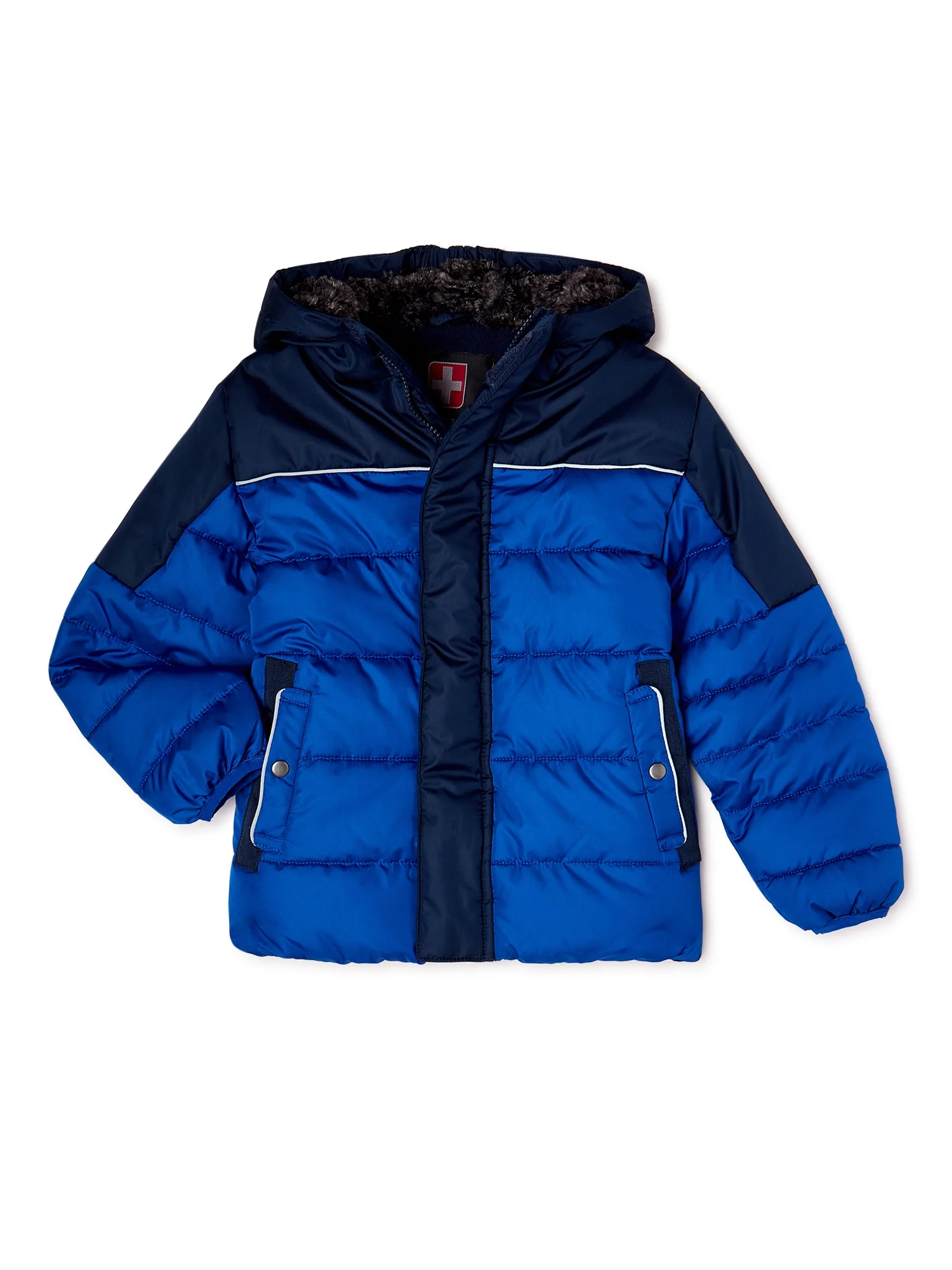 Swiss Tech Boys Winter Puffer Jacket with Hood, Sizes 4-18