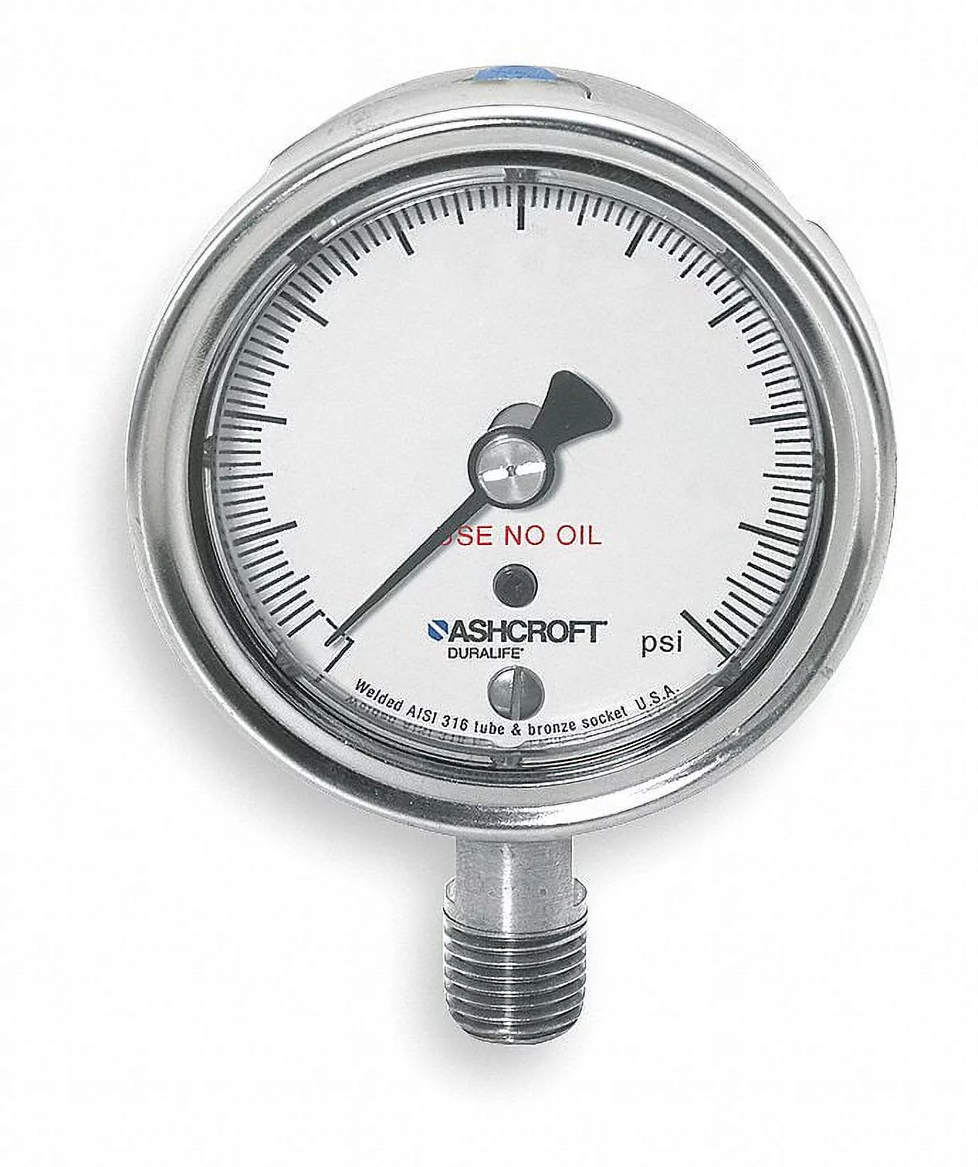 Ashcroft Pressure Gauge,0 to 15 psi,2-1/2In,1/4In  251009SW02LX6B15