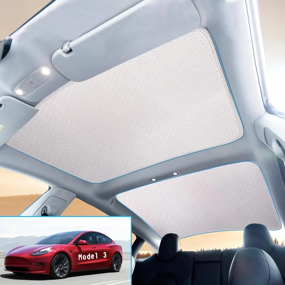 axGear Roof Sunshade for Tesla Model 3 Upgraded Glass Roof UV Reflection Cover