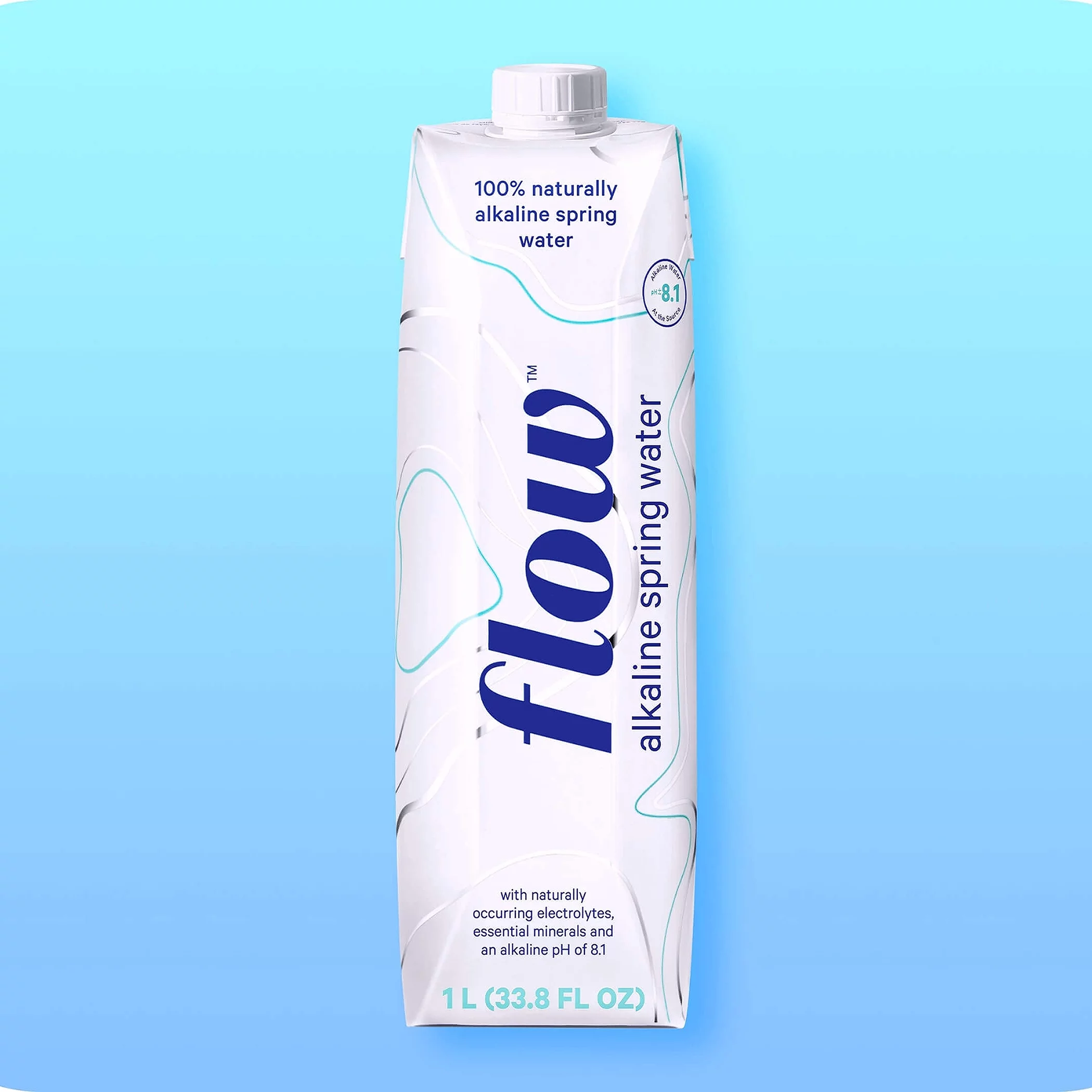 Flow 100% Naturally Alkaline Spring Water, 33.8 fl oz, 6 count