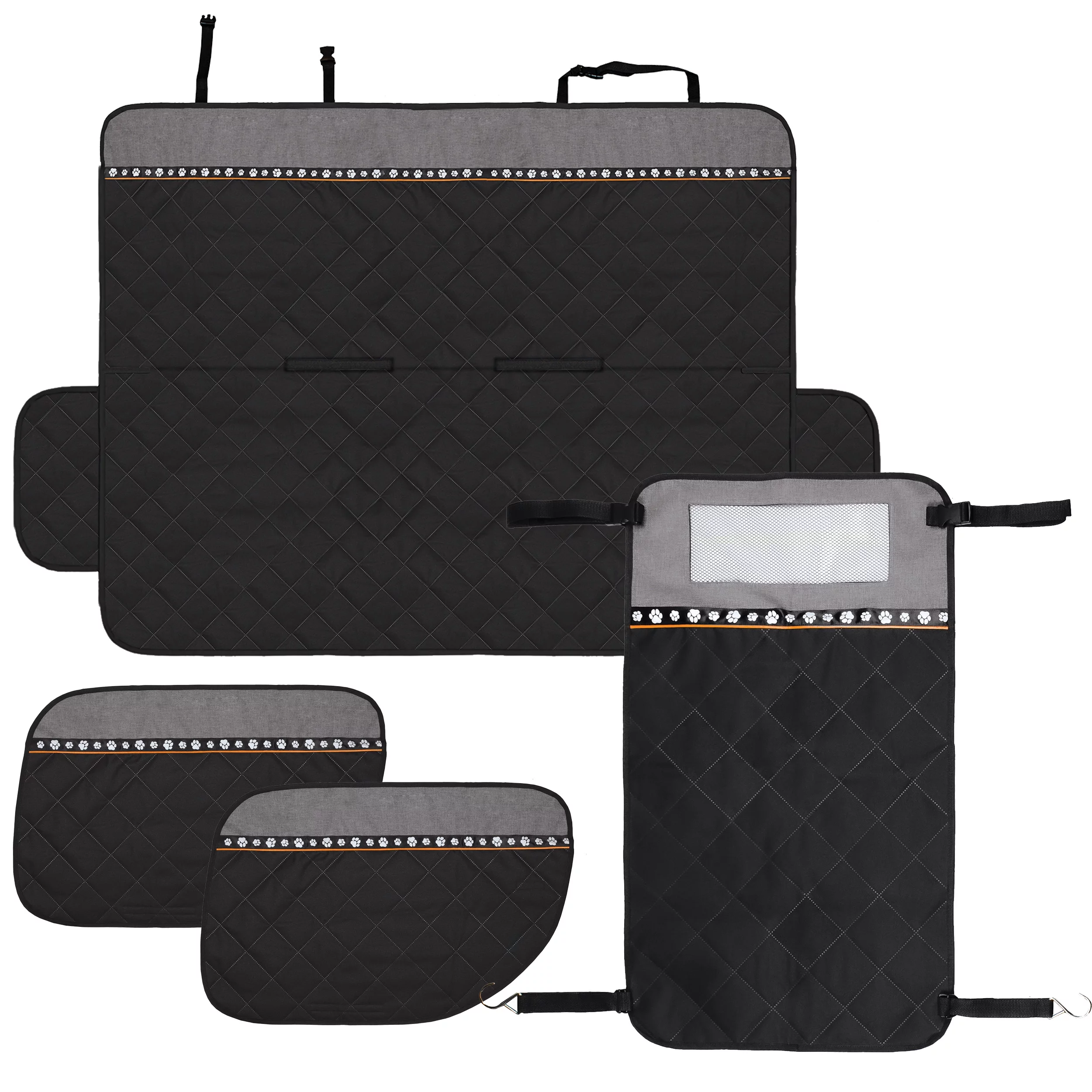 Custom Accessories Simple 4 Piece Full Vehicle Heavy Duty Pet Protection Travel Kit, Black