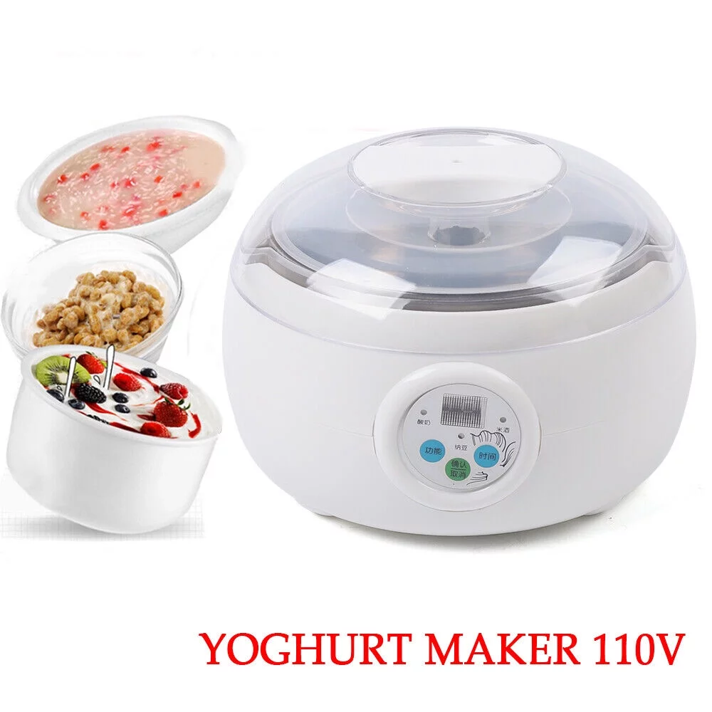 ZhdnBhnos 1.5L Yogurt Natto Machine Household Natto Yogurt Rice Wine Maker Machine Stainless Steel 15W 110V
