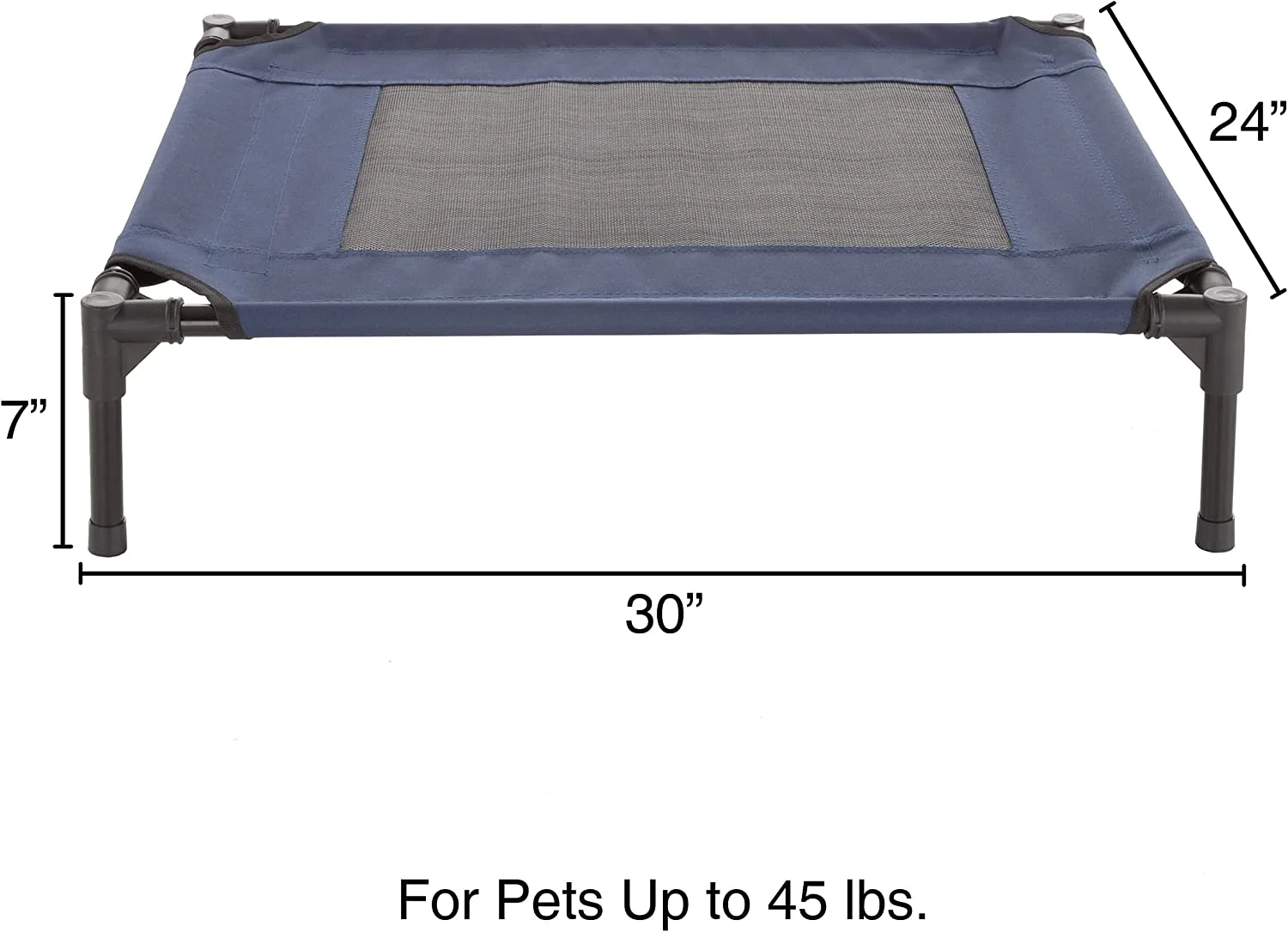 Petmaker 80-PET6084 Portable Raised Cot-Style Elevated Pet Bed, Blue