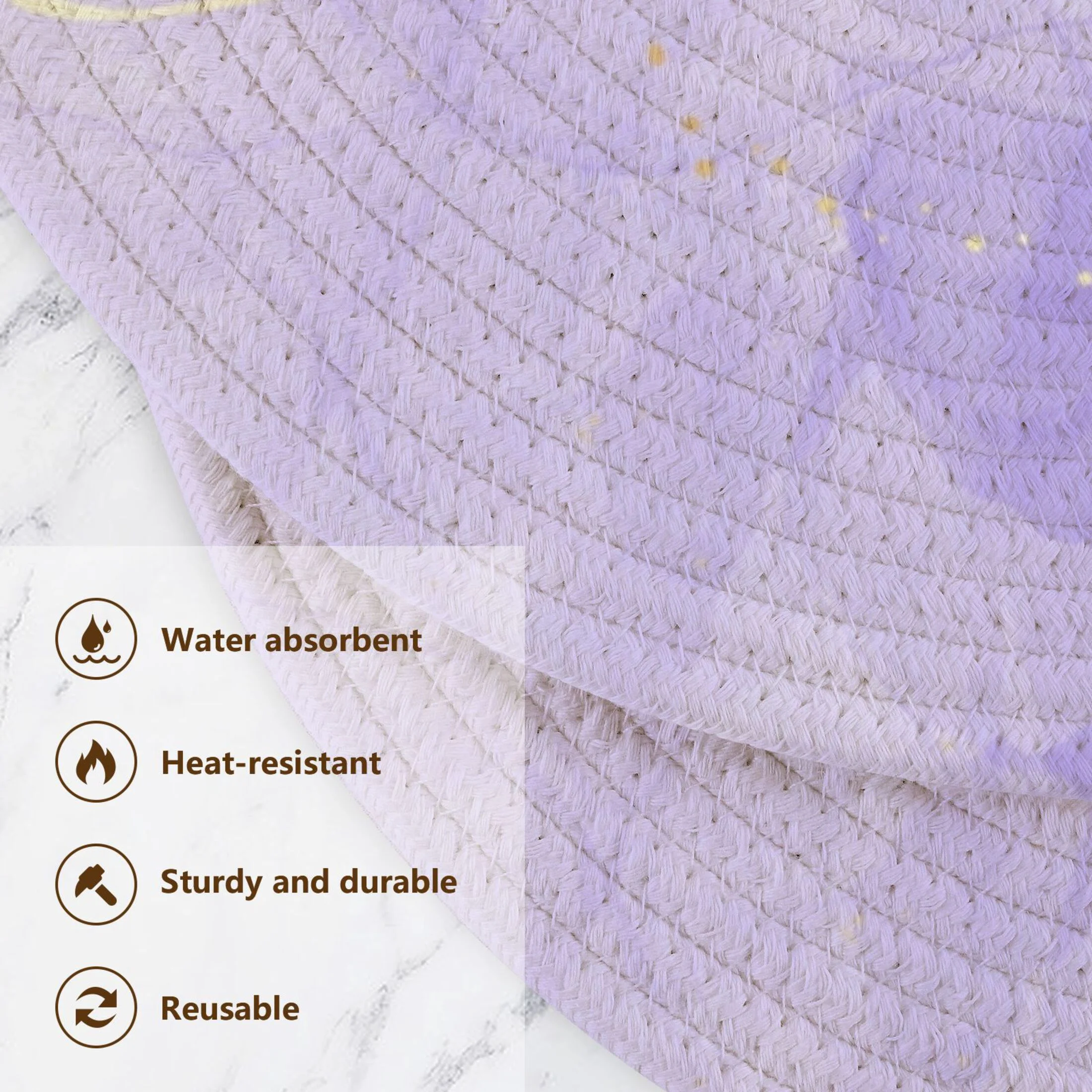 Purple Lavender Liquid 3 PCs Pot Holders Trivets Kitchen 15