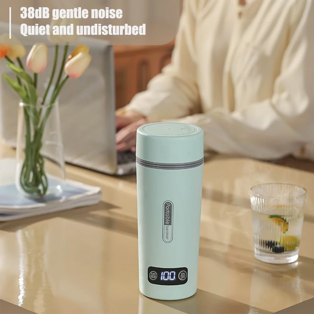 moobody Electric Cup, Portable Kettle for Boiling Water 350ml Stainless Steel Anti-Spill Leak Proof Hot Water Boiler with Keep Warm Function for Travel Work