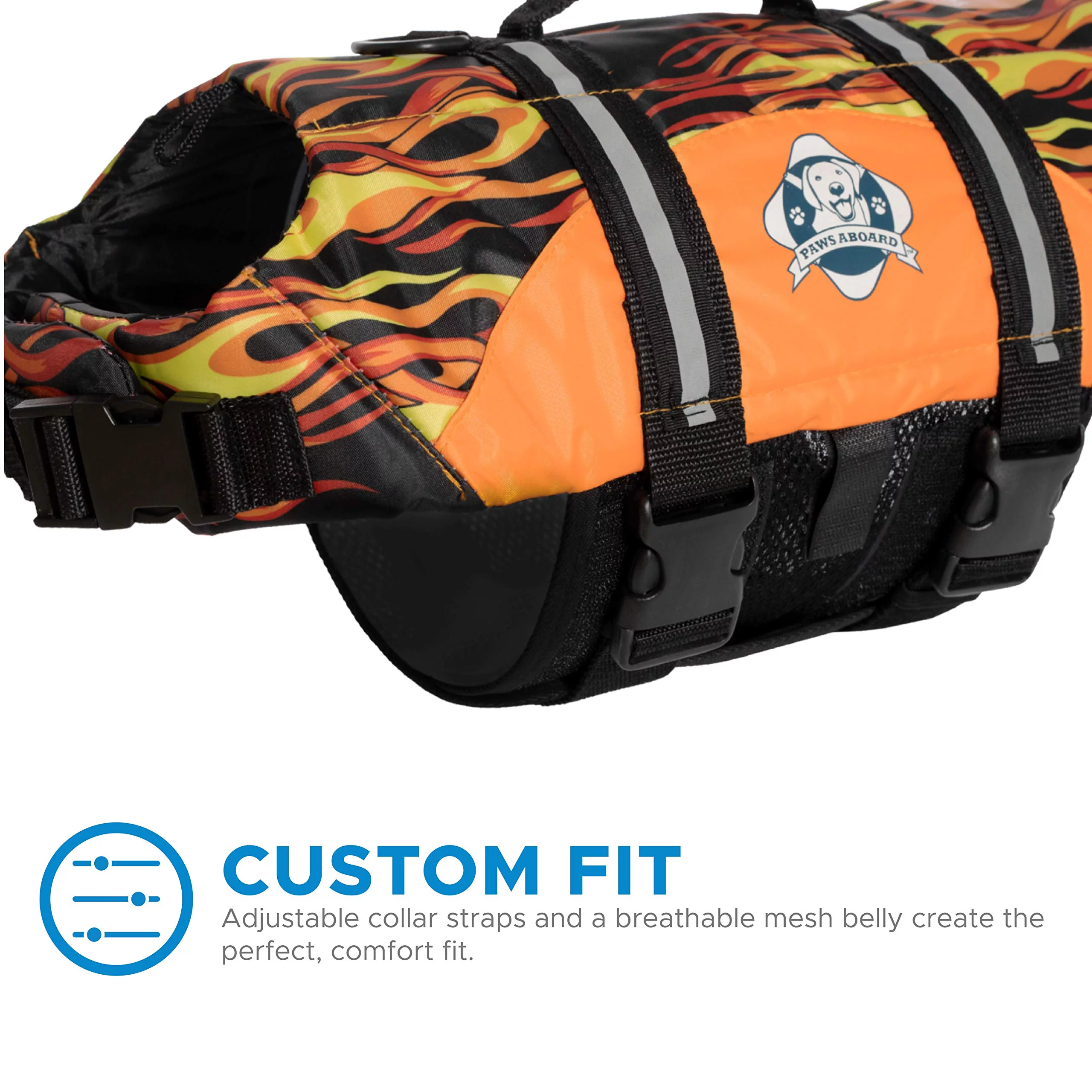 Paws Aboard F1600 Doggy Life Jacket XL Flames