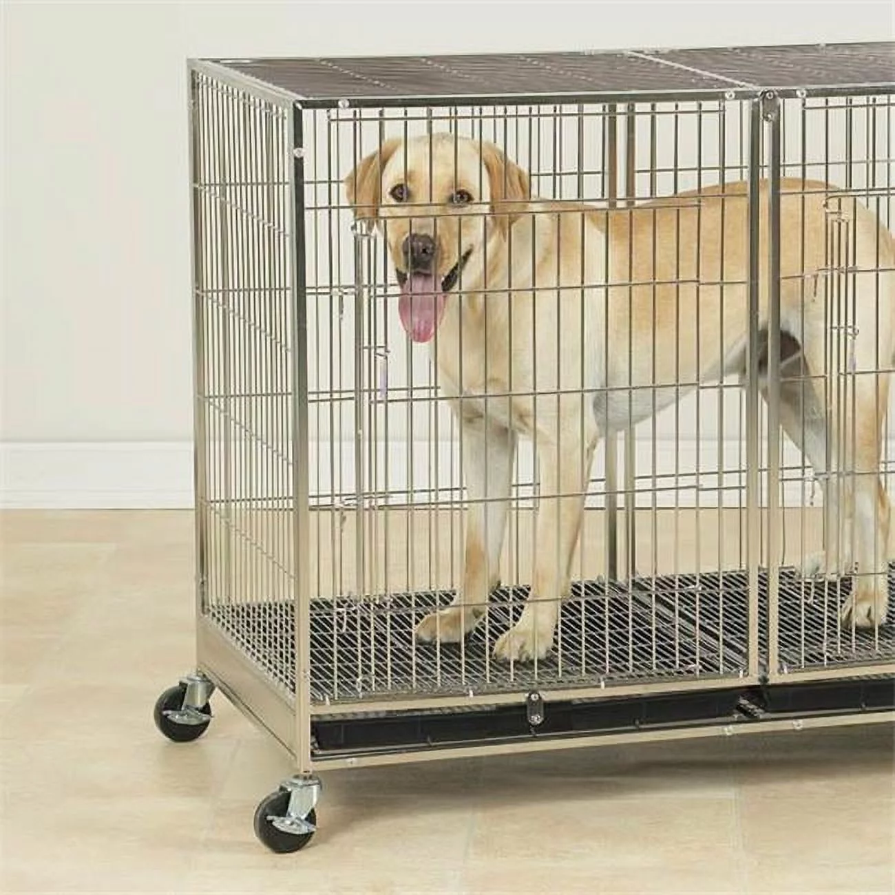 ProSelect Stainless Steel X-Tall Modular Dog Cage with Tray