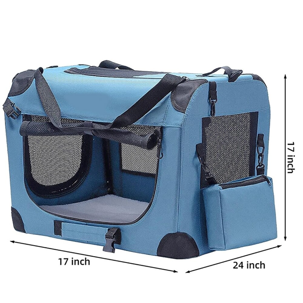Dog Crate  with Soft Warm Blanket and Foldable Bowl