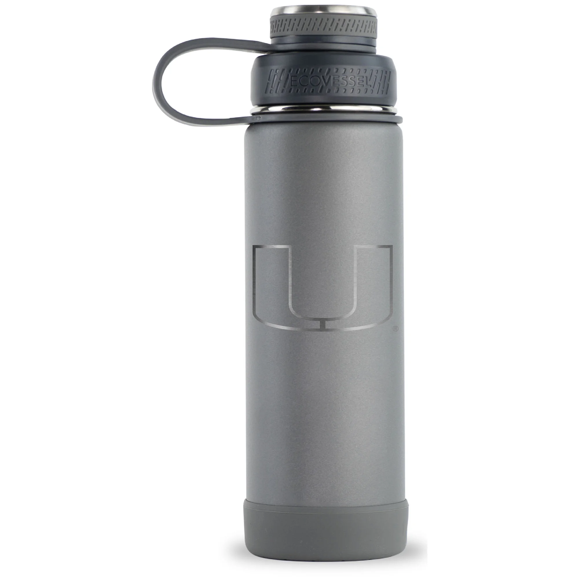 Gray Miami Hurricanes 20oz. EcoVessel Boulder Bottle