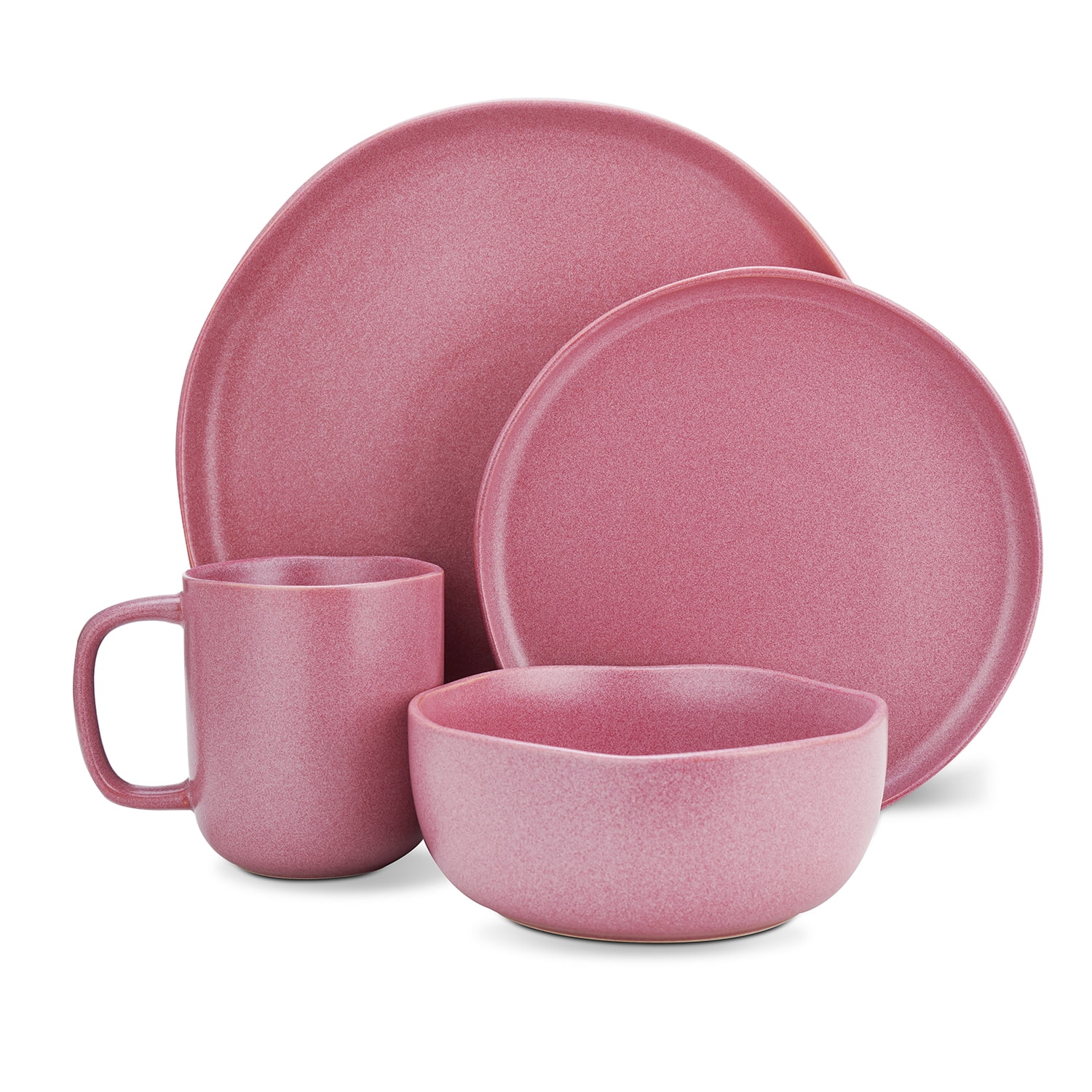 Stone Lain Tom 32-Piece Dinnerware Set Stoneware, Pink White