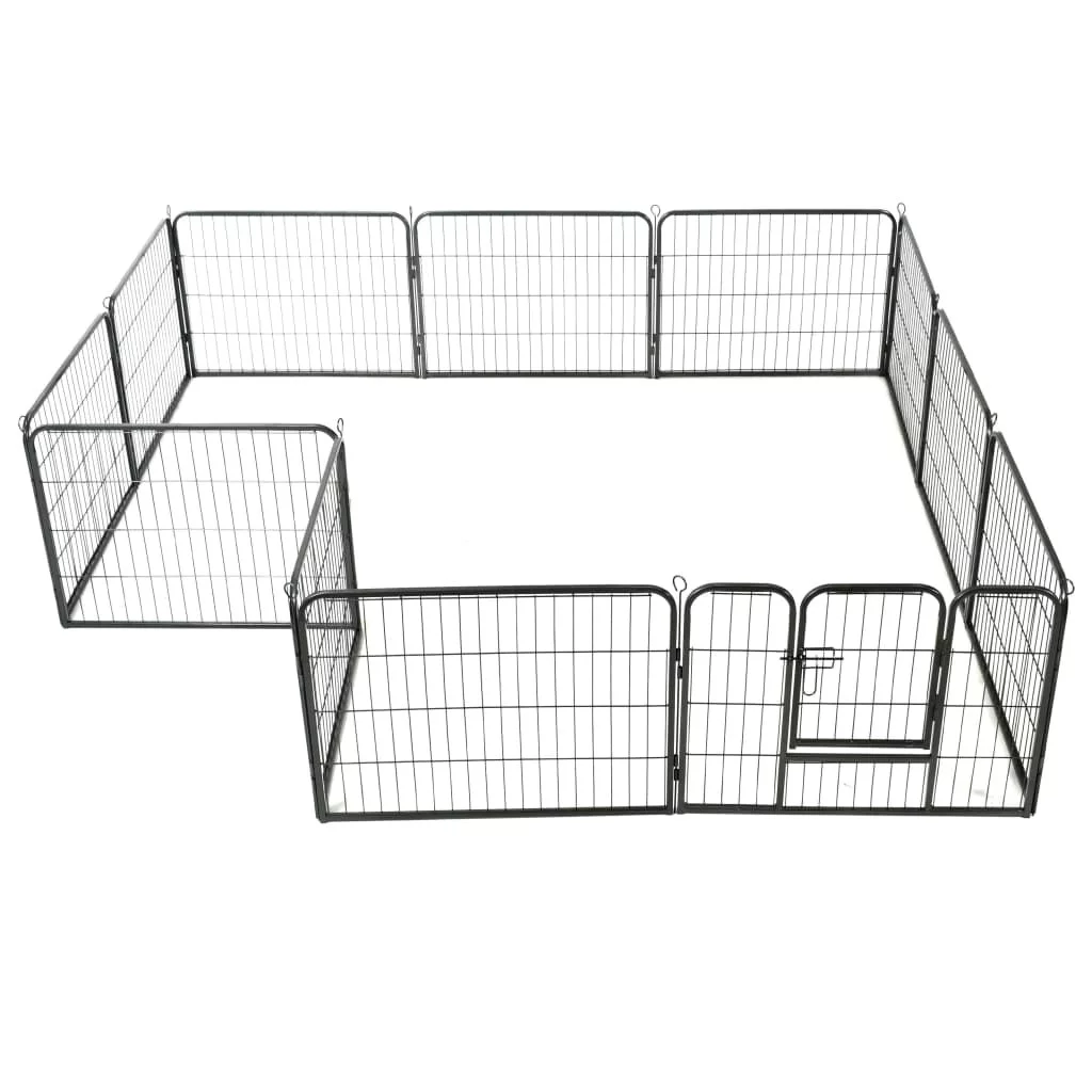 vidaXL Dog Playpen 12 Panels Steel 31.5