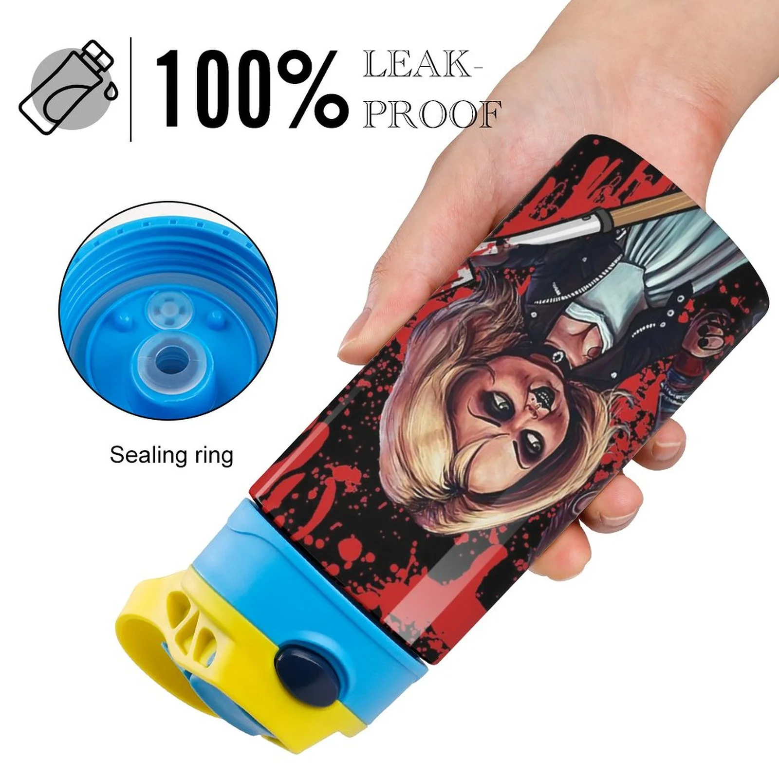 Bride Of Chucky Play Kid's Insulated Water Bottle With Straw Vacuum Stainless Steel Cup Leak-Proof Children Toddler Thermoses