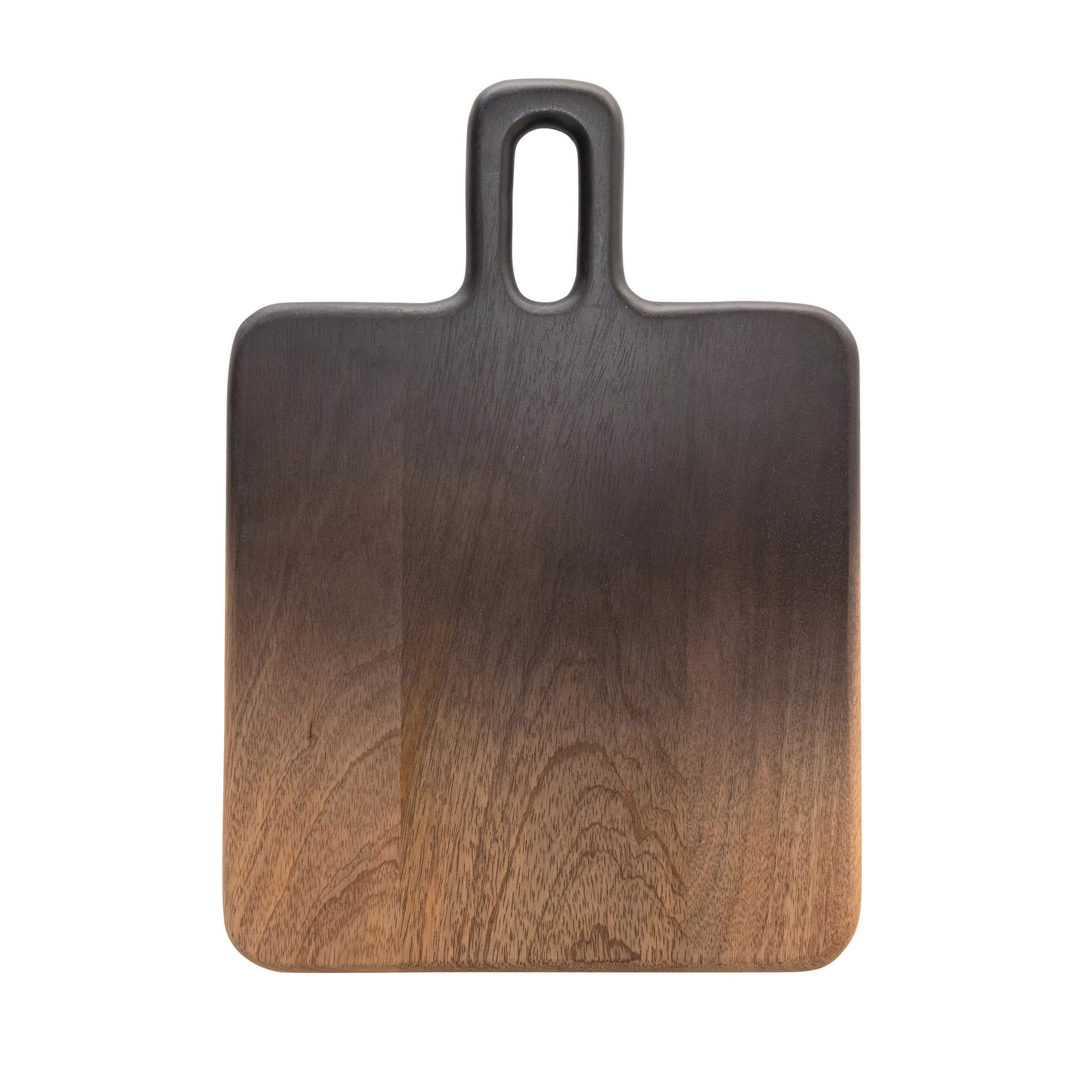 Bloomingville Mango Wood Cheese/Cutting Board with Handle, Black and natural Ombre