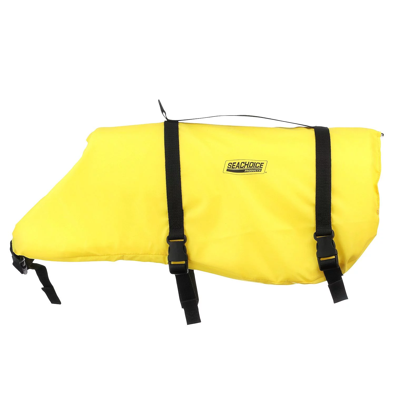 Seachoice Dog Life Vest, Adjustable Life Jacket For Dogs, w/ Grab Handle, Yellow, Size Large, 50-90 Lbs.