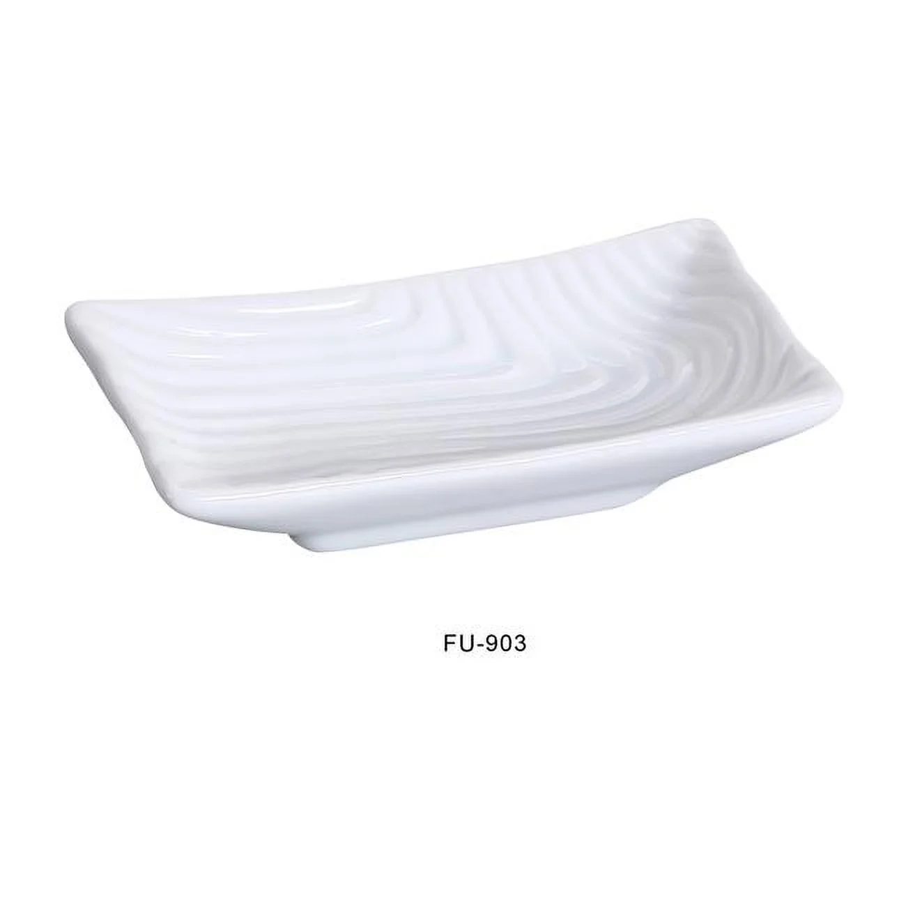 Yanco FU-903 3.5 in. Fuji Square Porcelain Sauce Dish, Bone White - Pack of 48