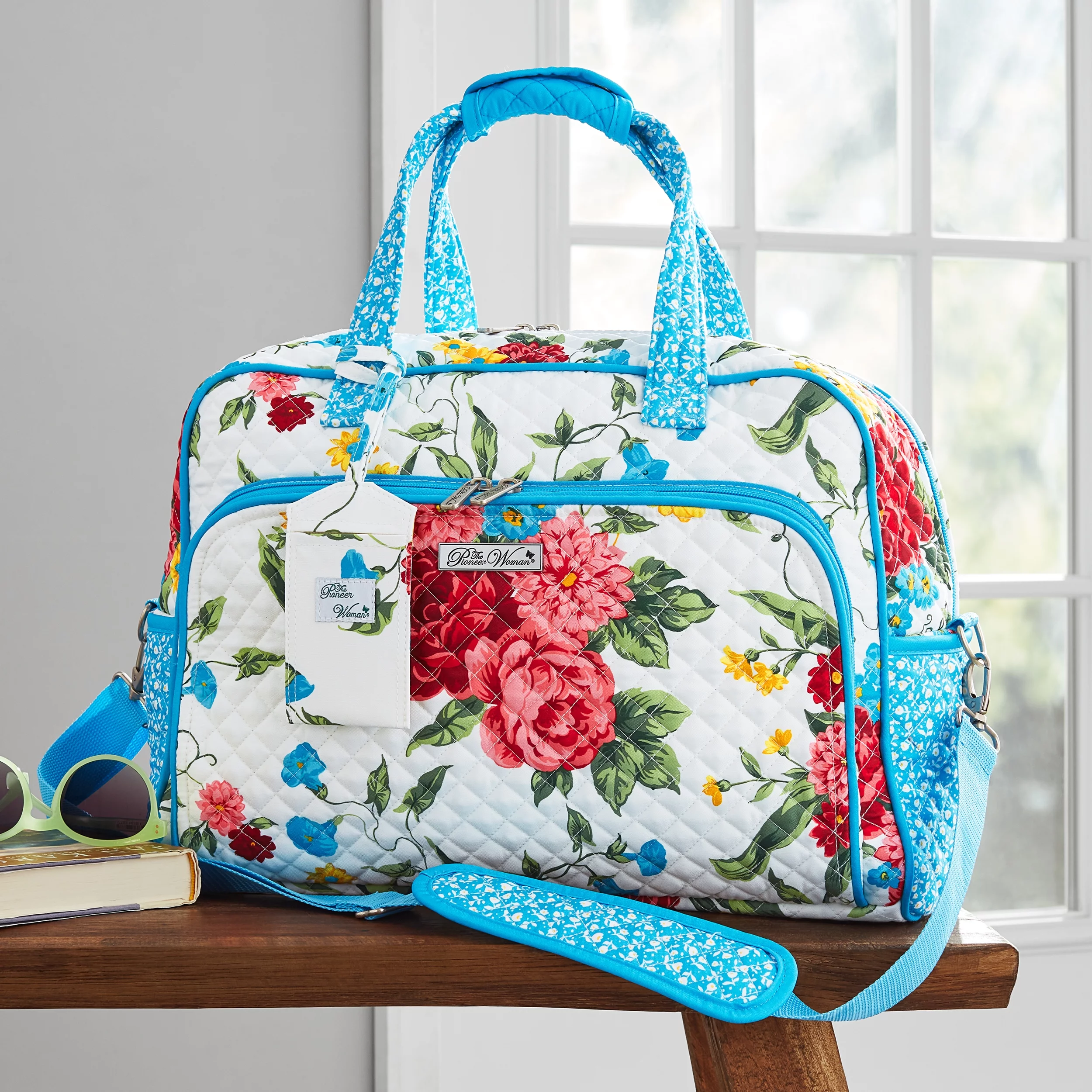 The Pioneer Woman Sweet Rose Quilted Fabric Weekender Bag