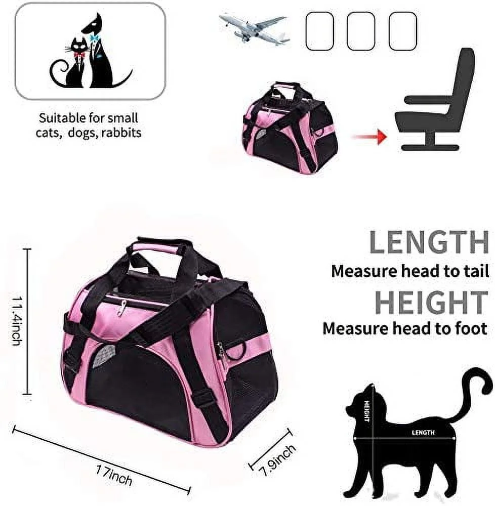Dog Carrier and Cat Carrier, Pet Carrier Bag, Airline Approved Duffle Bags, Pet Travel Portable Bag Home for Little Dogs, Cats, and Puppies, Medium Animals &nbsp;Size 20.5
