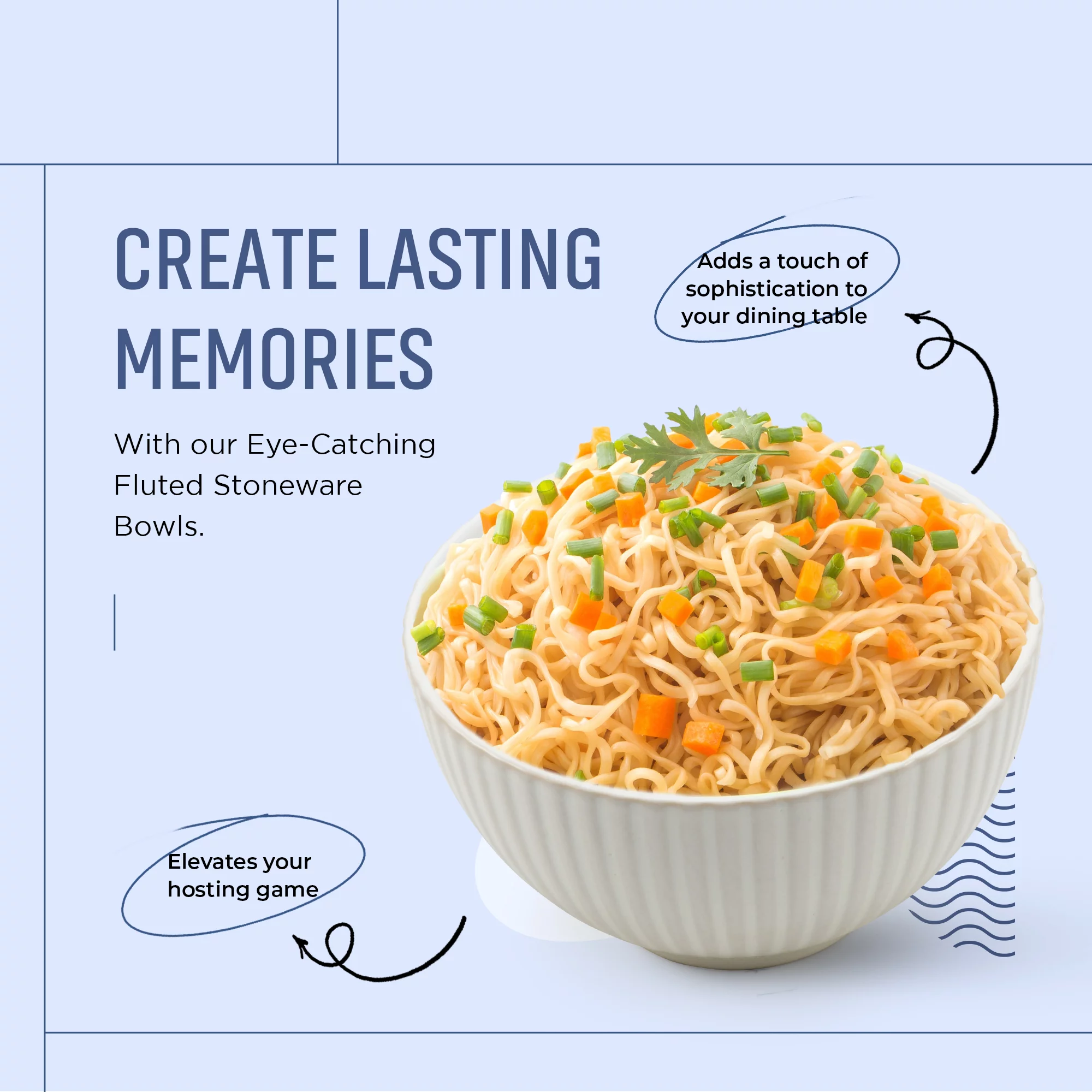 American Atelier Fluted Cereal Bowls Set of 4, Stoneware Soup Bowls Set for Kitchen 22-Ounce Pasta, Ramen, Salad Bowl Set, Reusable, Microwave, and Dishwasher Safe, White