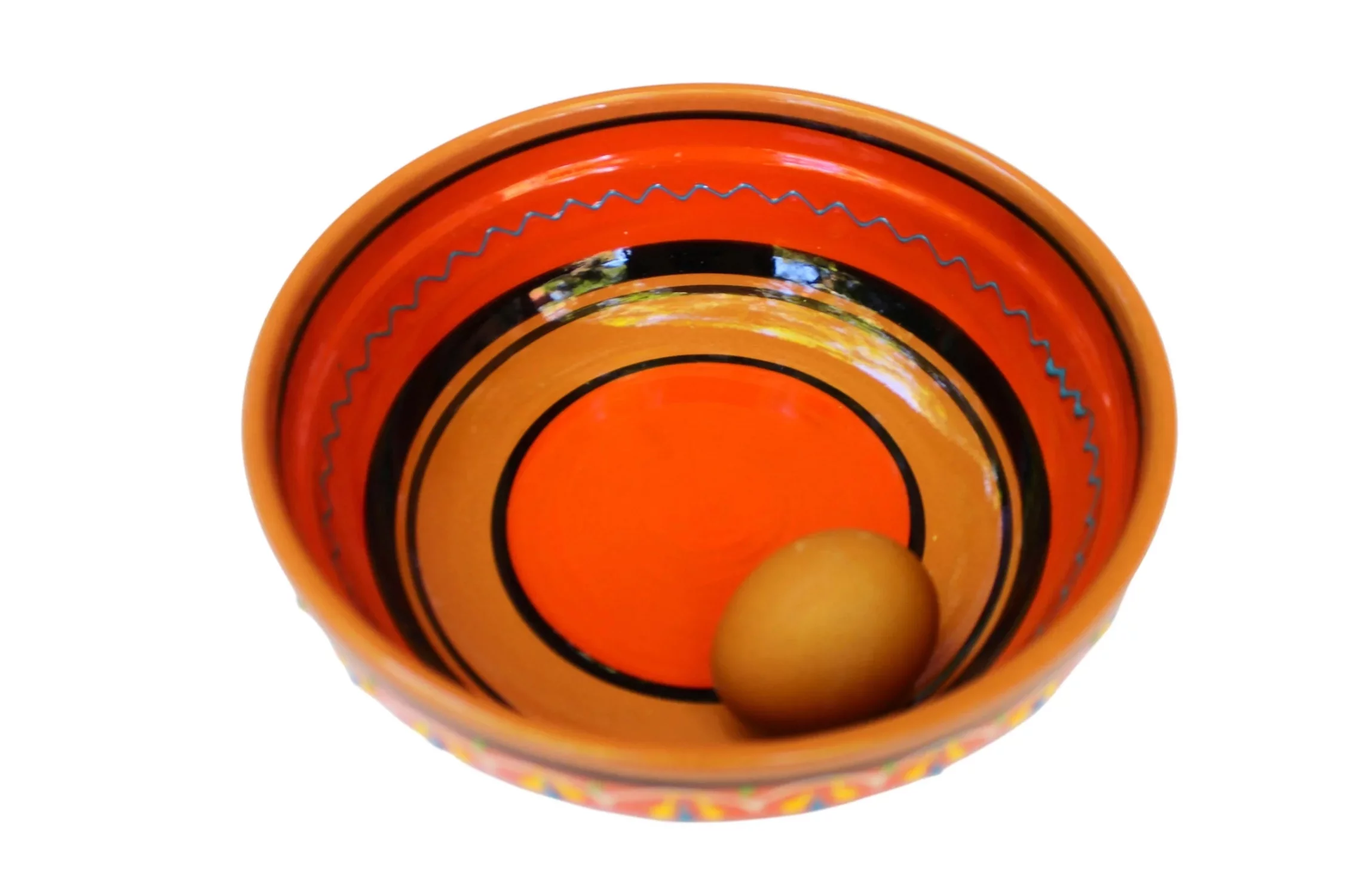 Terracotta Orange, Deep Serving Dish - Hand Painted From Spain