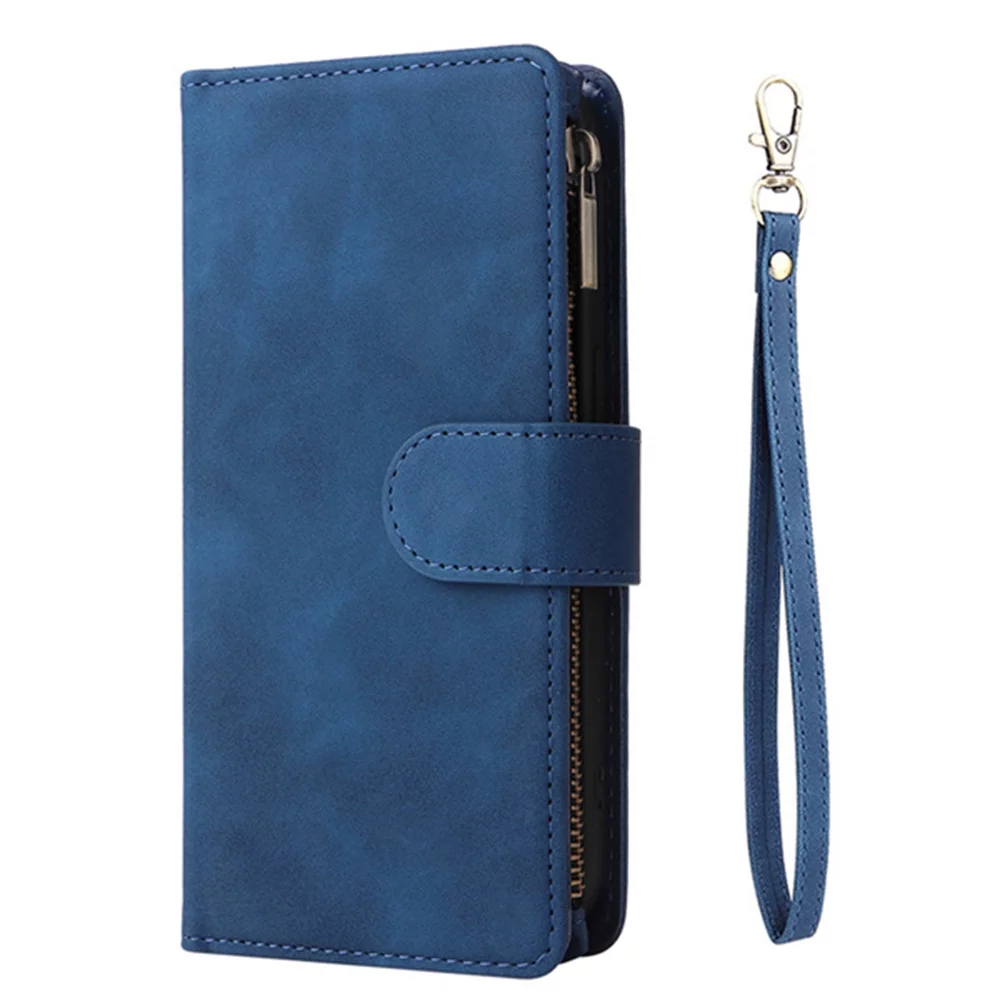 Flip Wallet PU Leather Case For IPhone 14 13 12 11 Pro X XS Max XR 8 7 6 6s Plus SE 2020 2022 4G 5G Card Slot Zipper Strap Phone Bag Cover